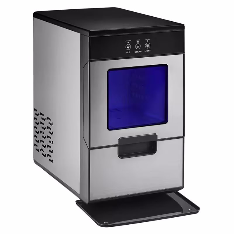 44 Lb. Portable Nugget Icemaker with Auto Shut-Off - Stainless steel