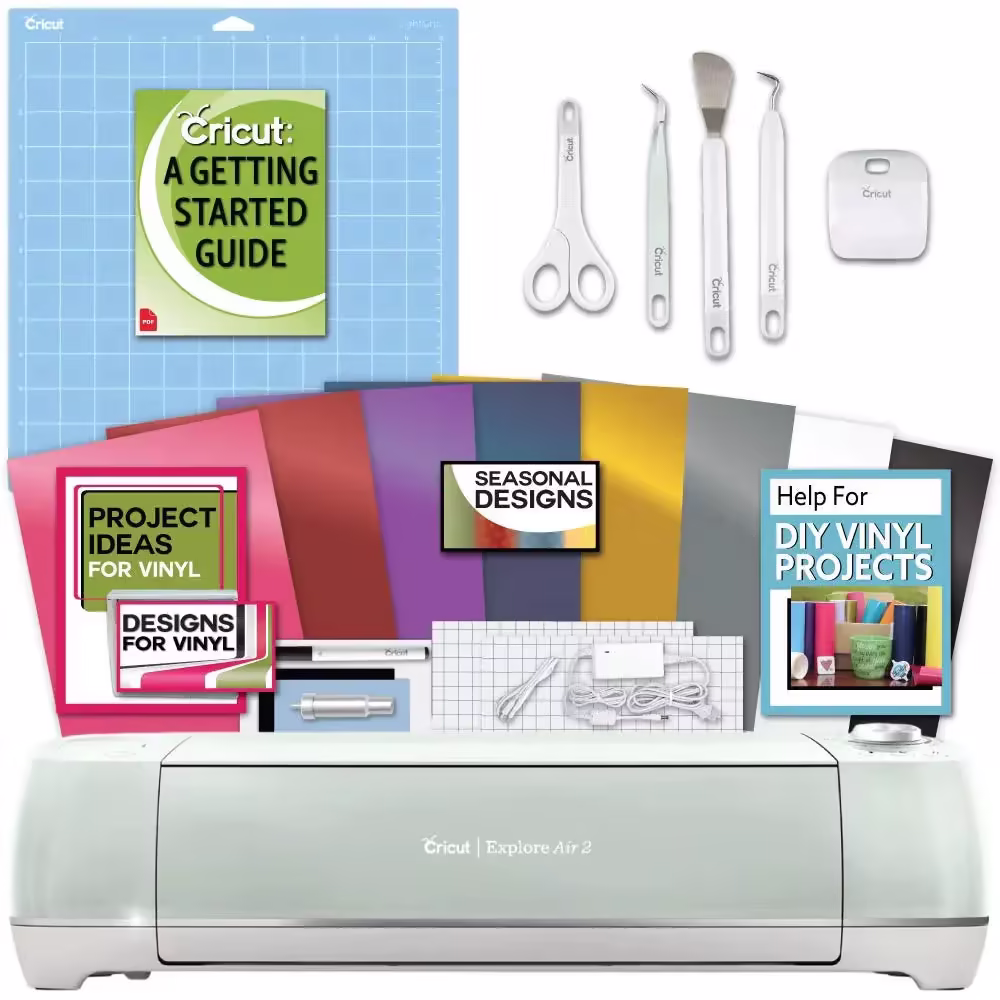 Cricut Explore Air 2 Machine Bundle Beginner Guide, Tool Kit, Vinyl Pack, Designs & Project Inspiration
