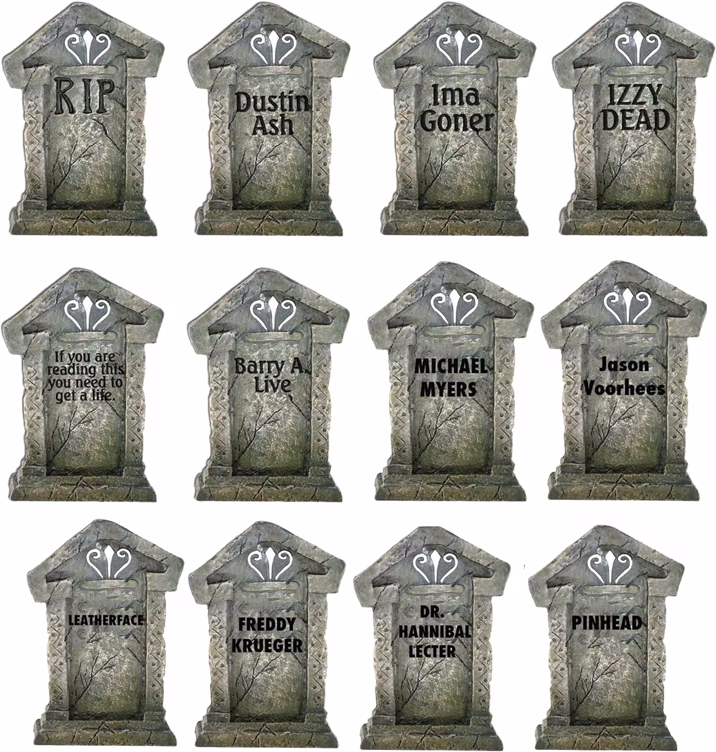 12 Halloween Tombstones for Halloween Cemetery
