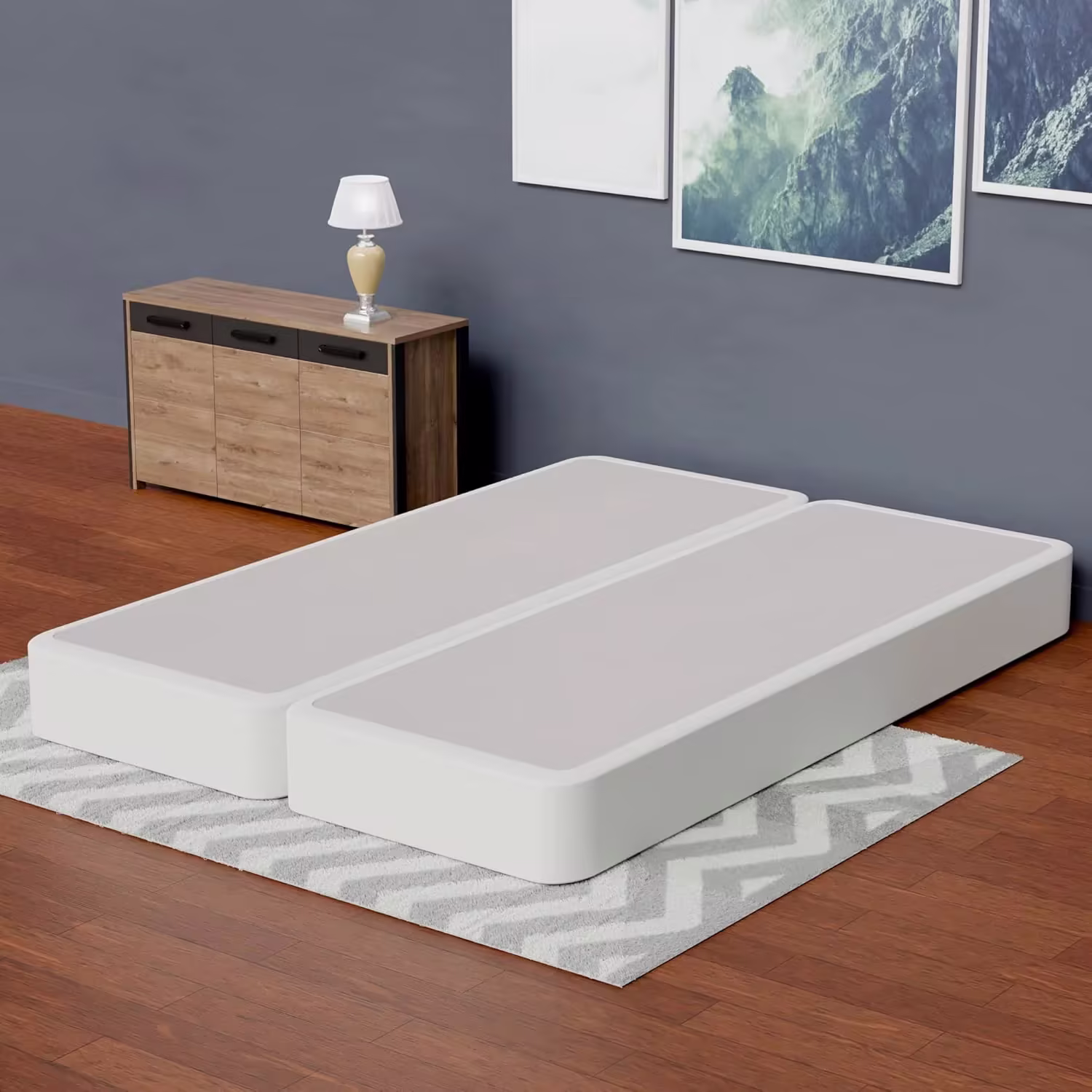 Hollywood Queen Box Spring/Foundation – Wood Split, Low Profile, Beige, Durable & Compliant