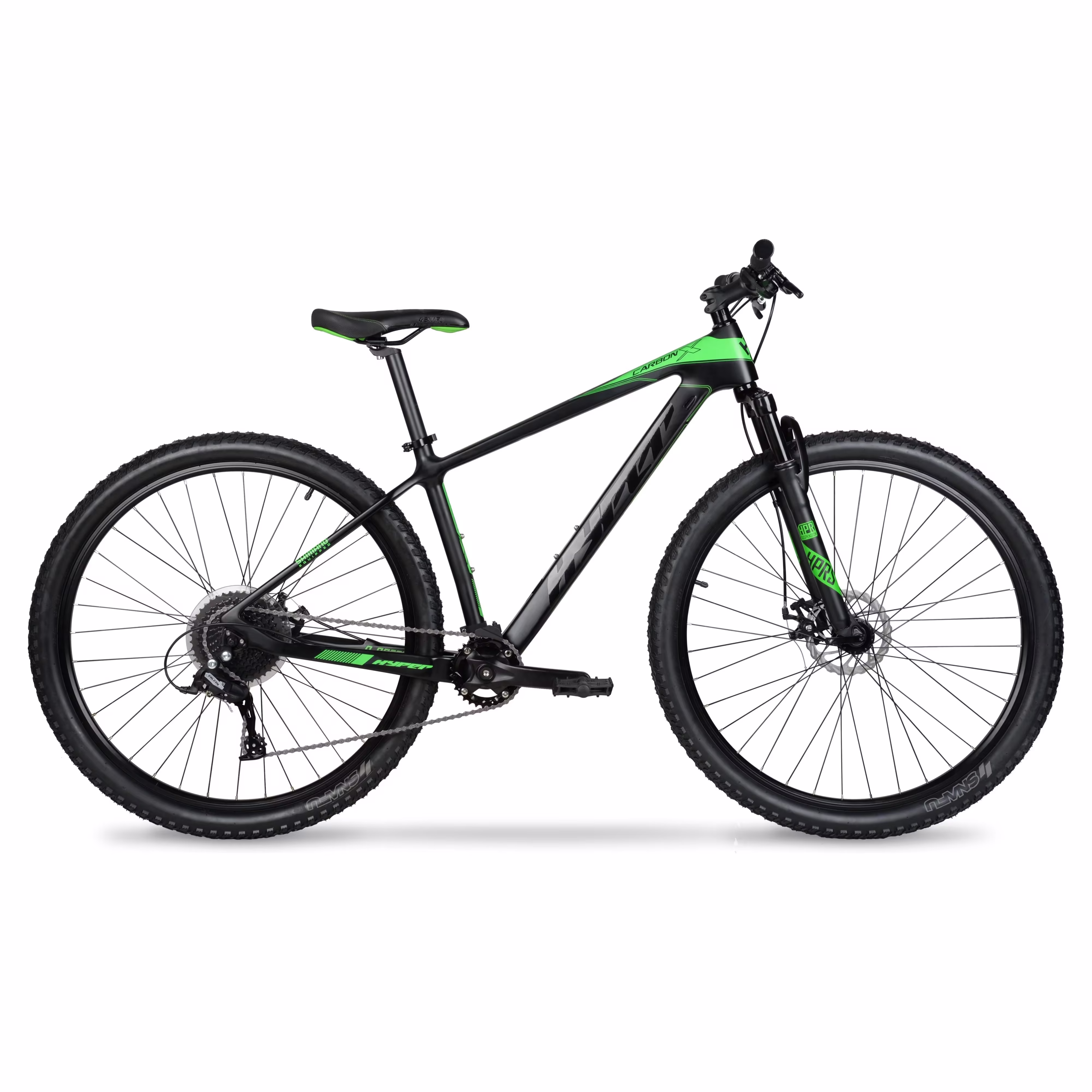 Hyper 29" Carbon Fiber Men's Mountain Bike, Black/Green