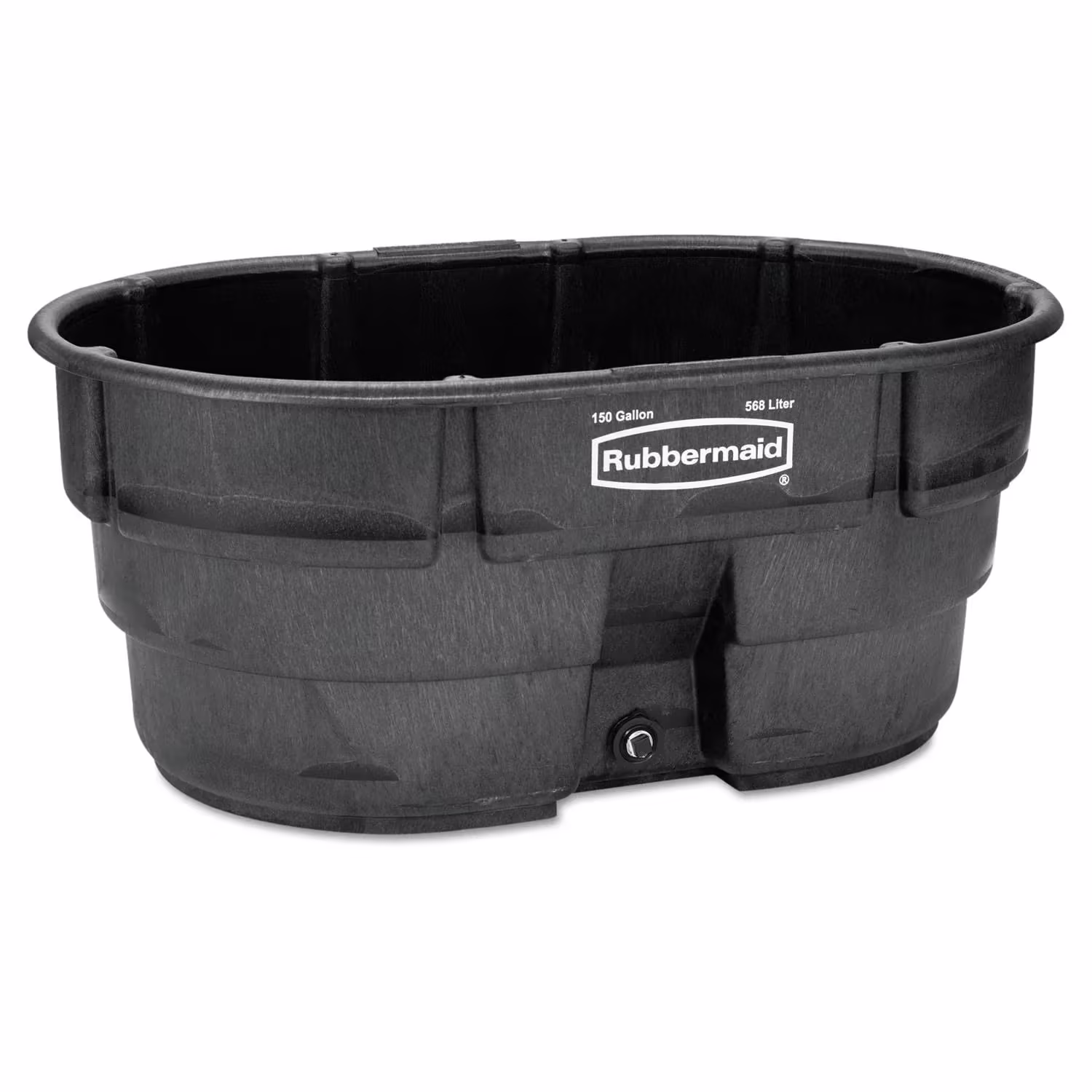 2025 Rubbermaid FG424500BLA Stock Tank, 150 Gal Capacity, Plastic, Black