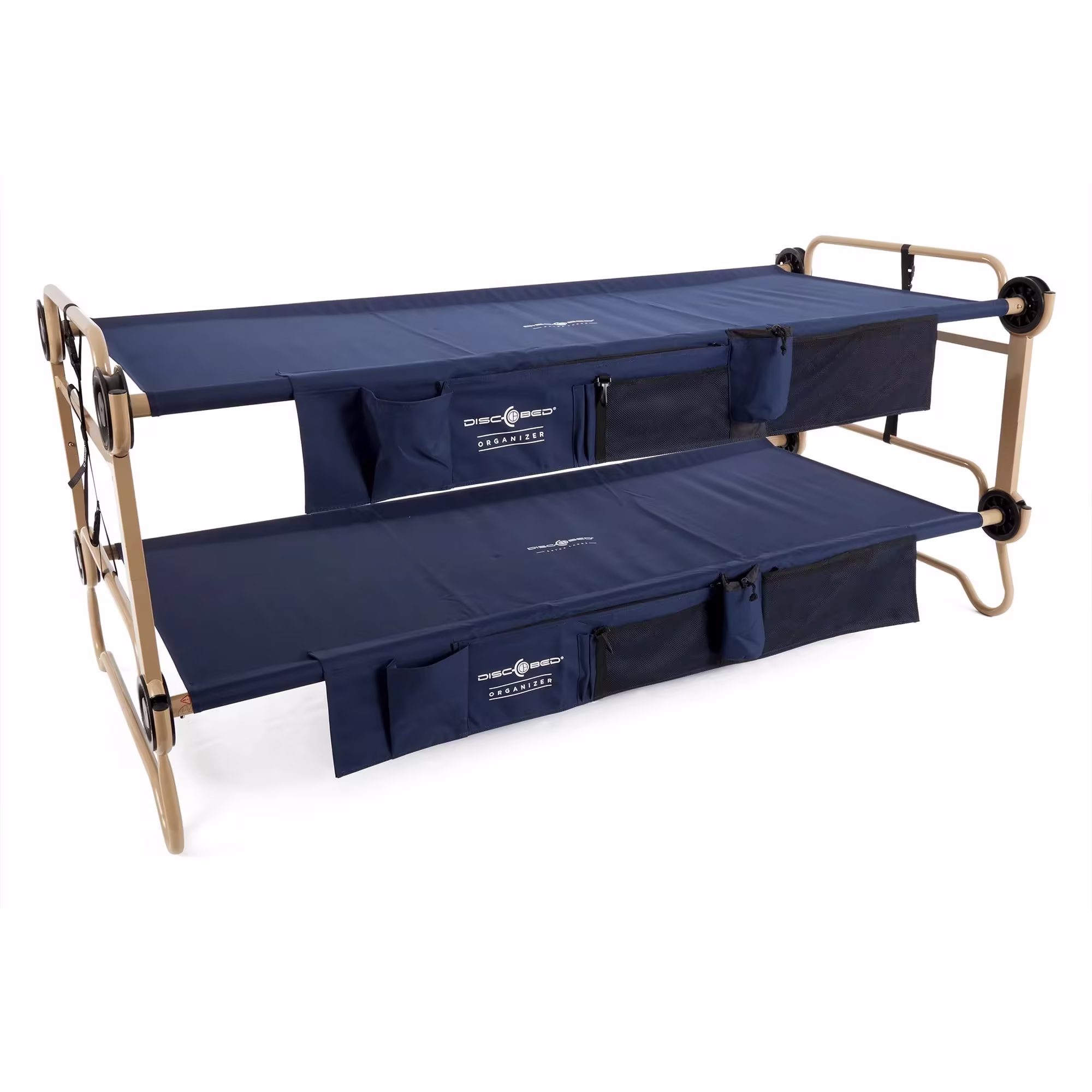 Disc-O-Bed XL Cam-O-Bunk Benchable Double Cot with Storage Organizers, Navy