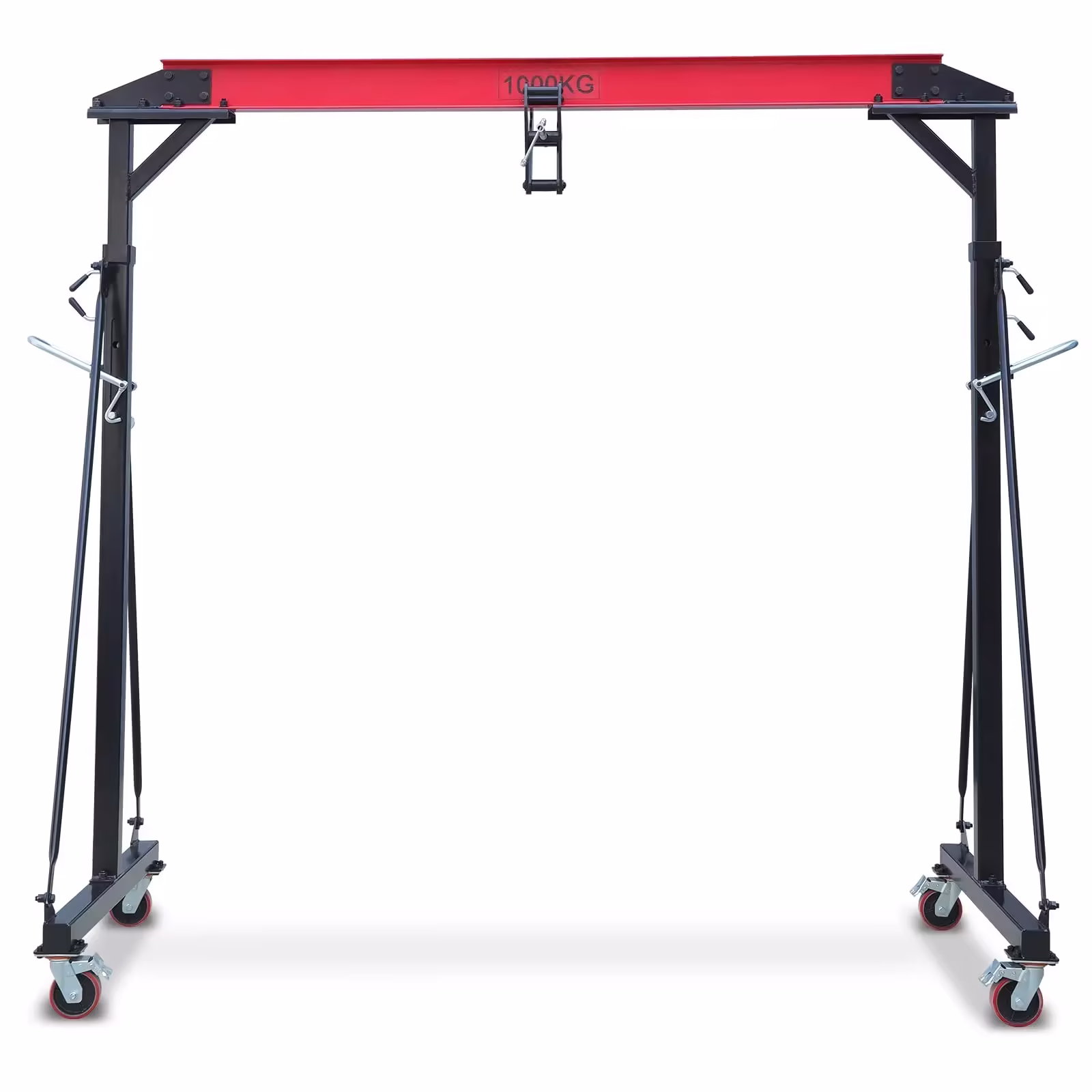 2025 1 Ton Adjustable Gantry Crane, 2200 lbs Capacity, Height Adjustable 96.5"-143.7", Portable Hoist for Factory, Construction, Warehouse, Auto Repair