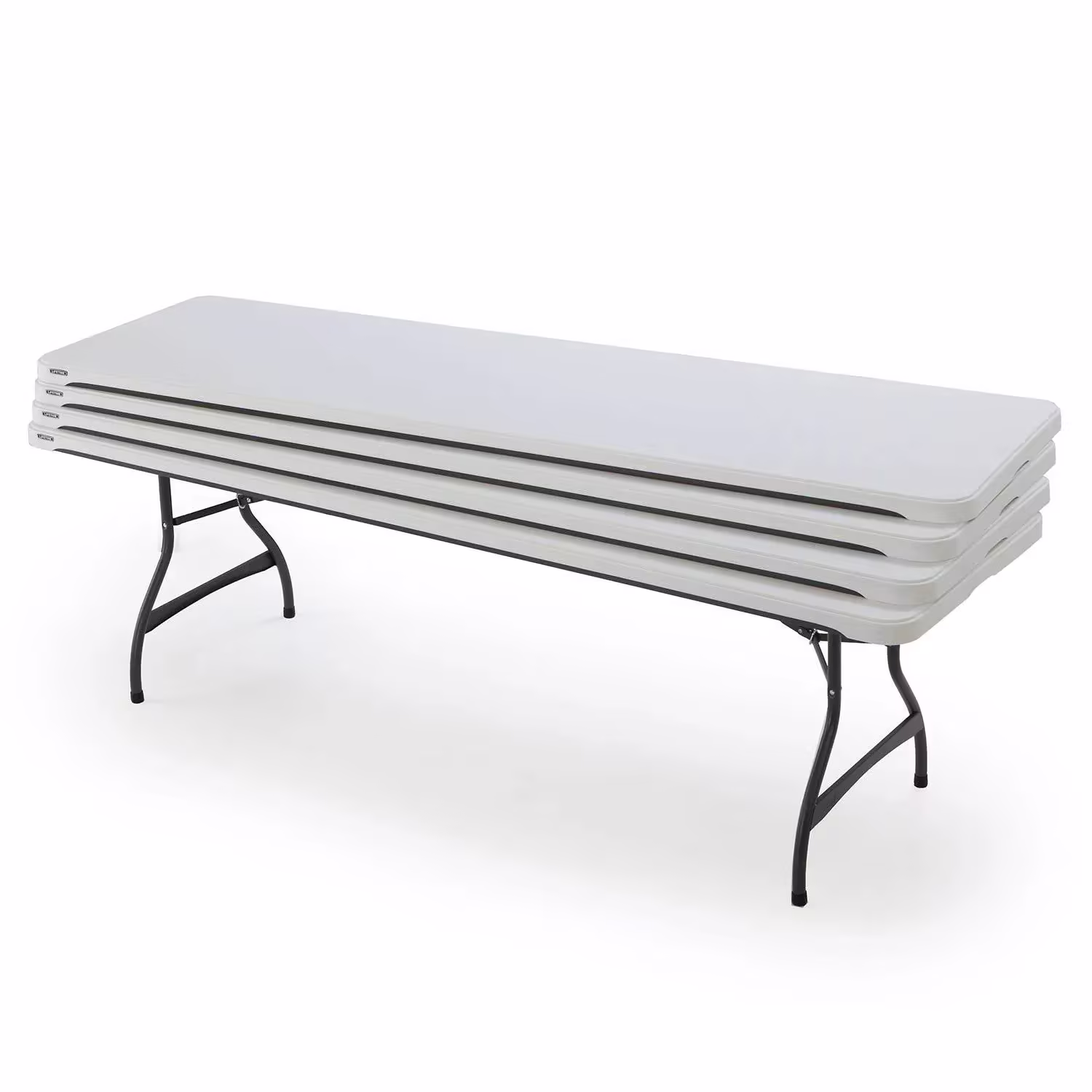 4-Pack Commercial Stacking 8 ft Folding Table - White (80344)