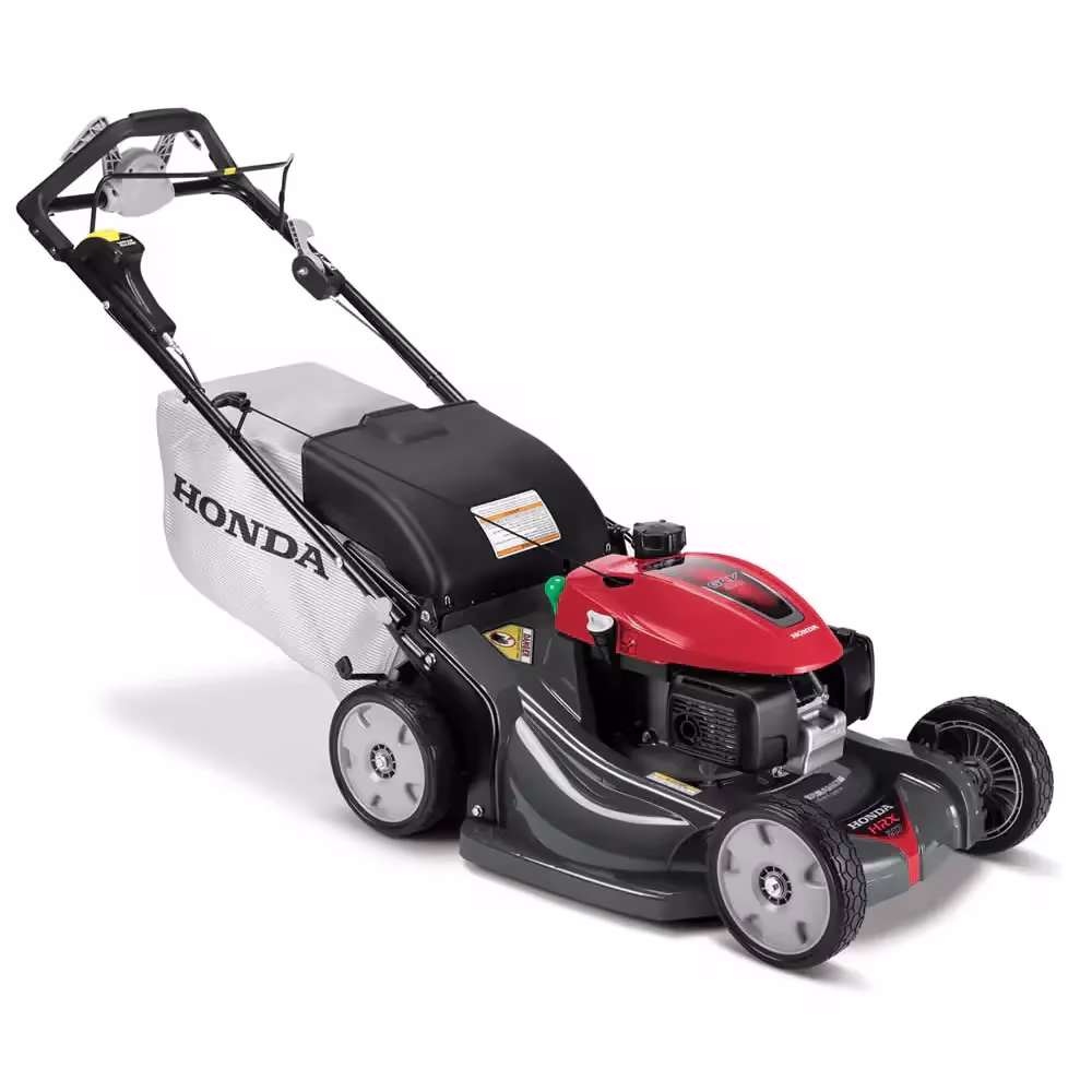 Honda 21-inch Nexite self-propelled mower deck C Versamow 4-in-1 system C hydrostatic drive C electric starter C GCV200 engine with Roto-Stop