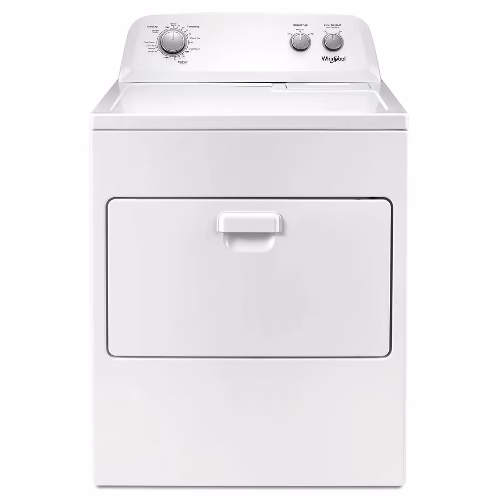 2025 Whirlpool 7.0 cu. ft. Electric Dryer, AutoDryTM System, Wrinkle ShieldTM, White