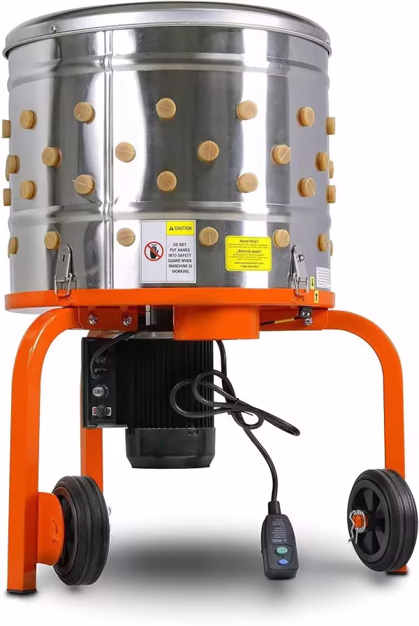 SuperHandy Electric Chicken Plucker, 1HP 280RPM, Stainless Steel, 92 Fingers, Drum, Heavy Duty Poultry De-Feathering Machine