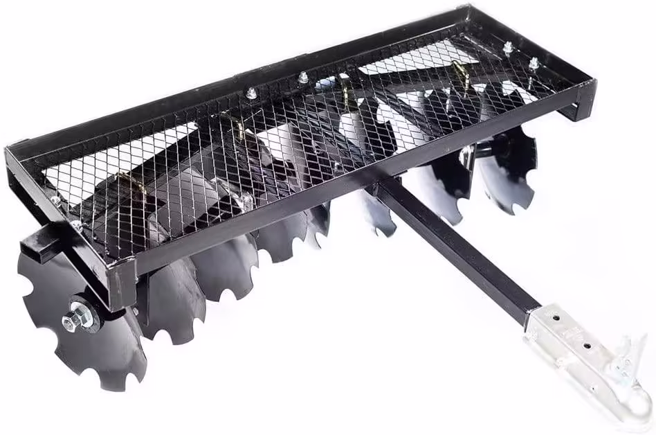 2025 Titan Distributors Inc. 4-Ft Notched Disc Harrow Attachment Pull Behind for ATV and UTV 2-in Towball Hitch NO250072