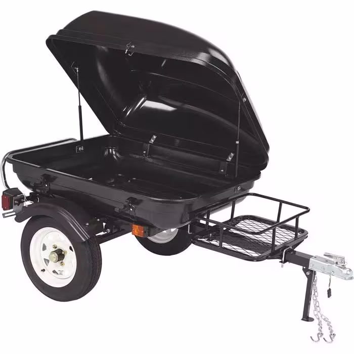2025 Ultra-Tow Tag-Along Pull Behind Motorcycle Cargo Trailer - Steel Frame, 16.6 cu.ft. Storage, 600-lb. Load Capacity 3806S118