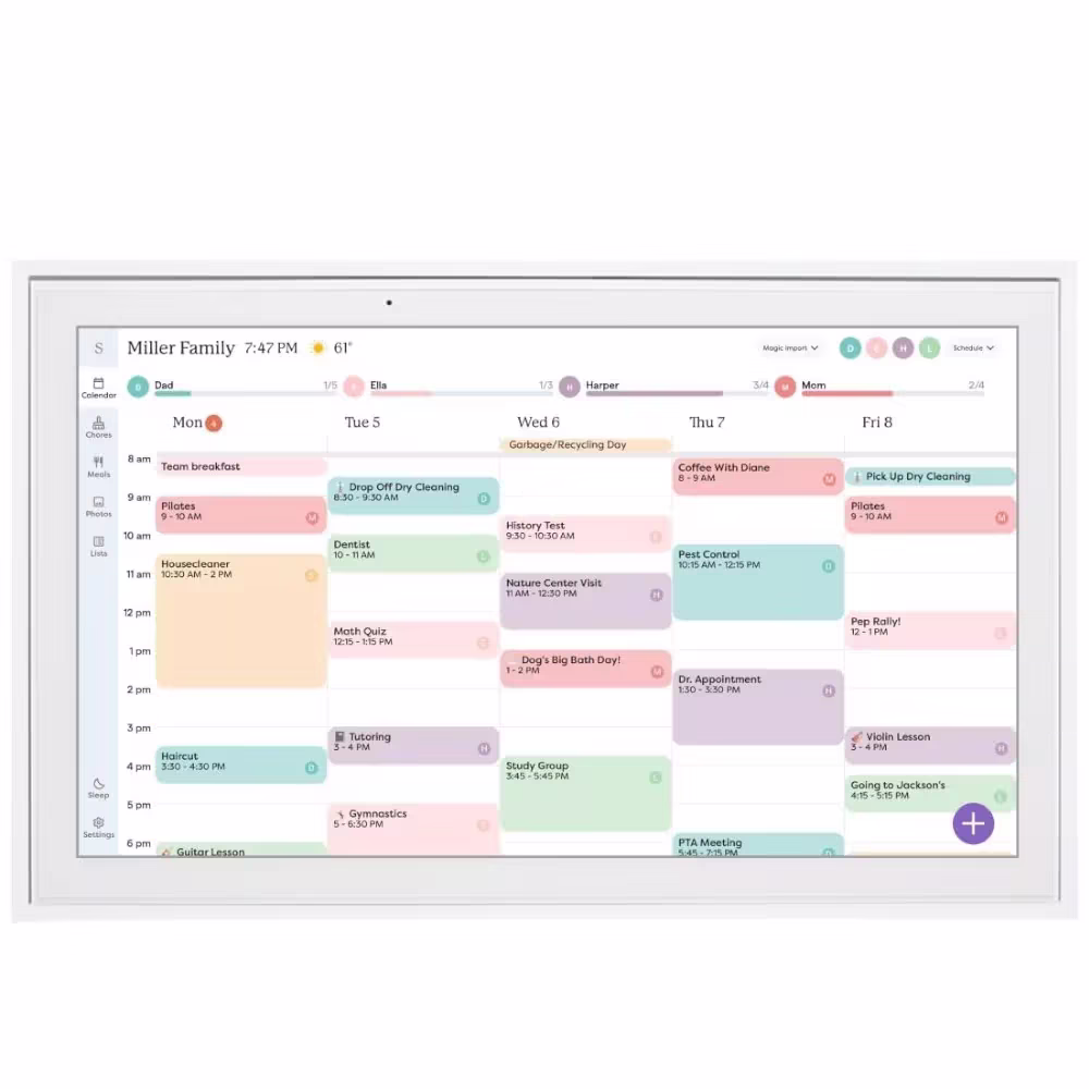 Skylight 15" Digital Calendar & Chore Chart, Wall Mount