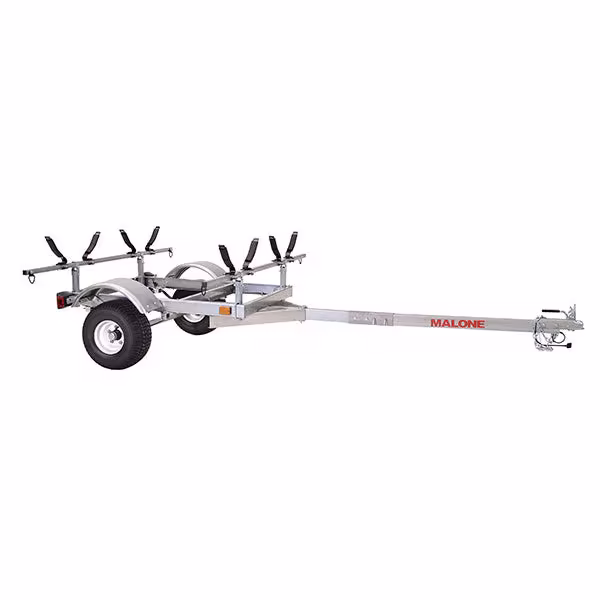 Malone LowMax 2 Kayak Trailer Package, 600 lb Capacity, Galvanized Steel, LED Lights, 70 MPH Rated Tires