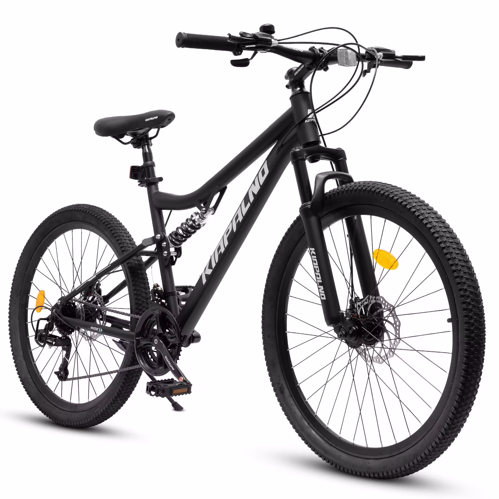 26 Inch Mountain Bike Dual Full Suspension, Shimano 21-Speed Mountain Bicycle with Dual Disc Brakes and Carbon Steel Frame, Trail Beach Snow Commuter City Bike for Adult Men Women, Black