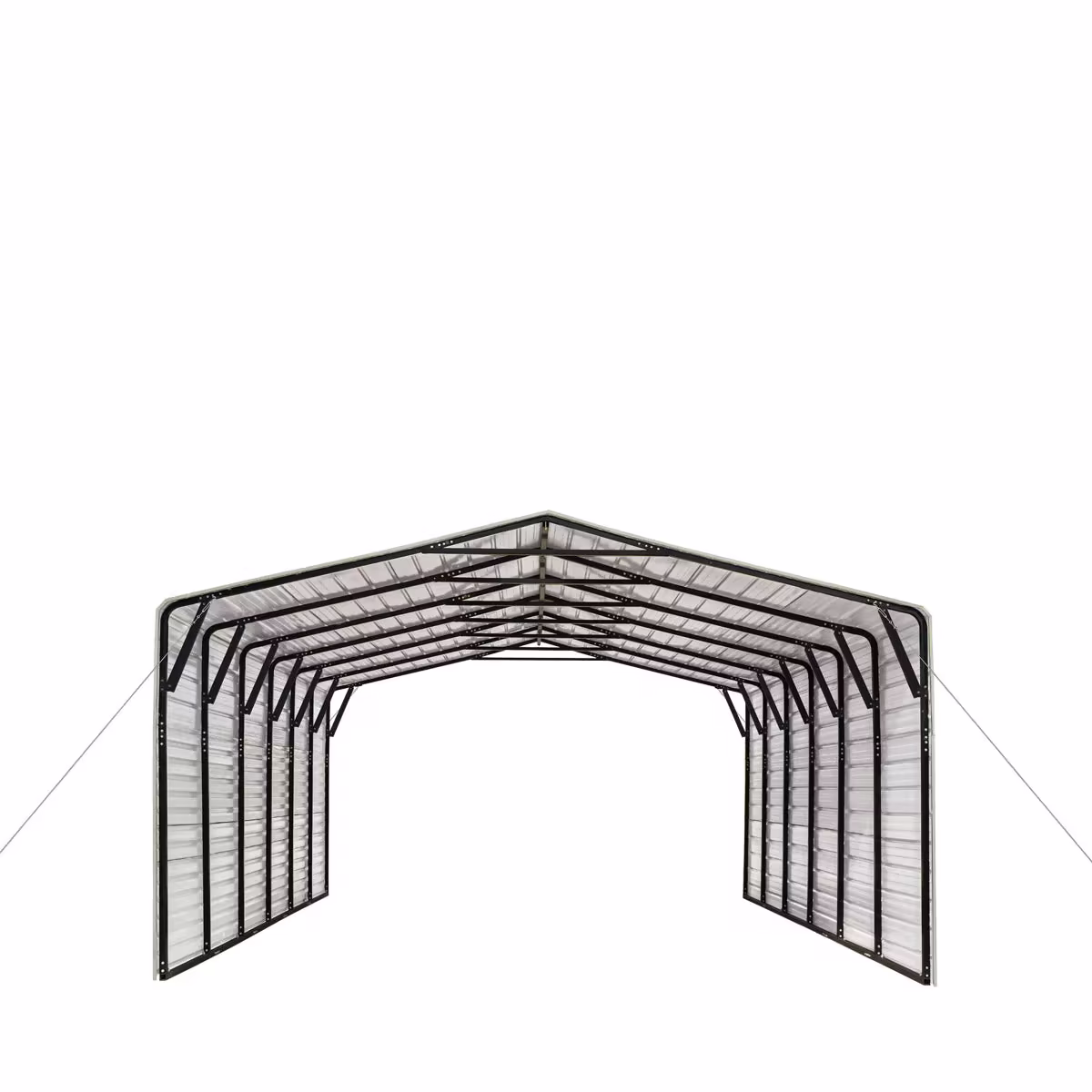 2025 CP2030F 20' x 30' All-Steel Carport Shed With 10' Enclosed Sidewalls