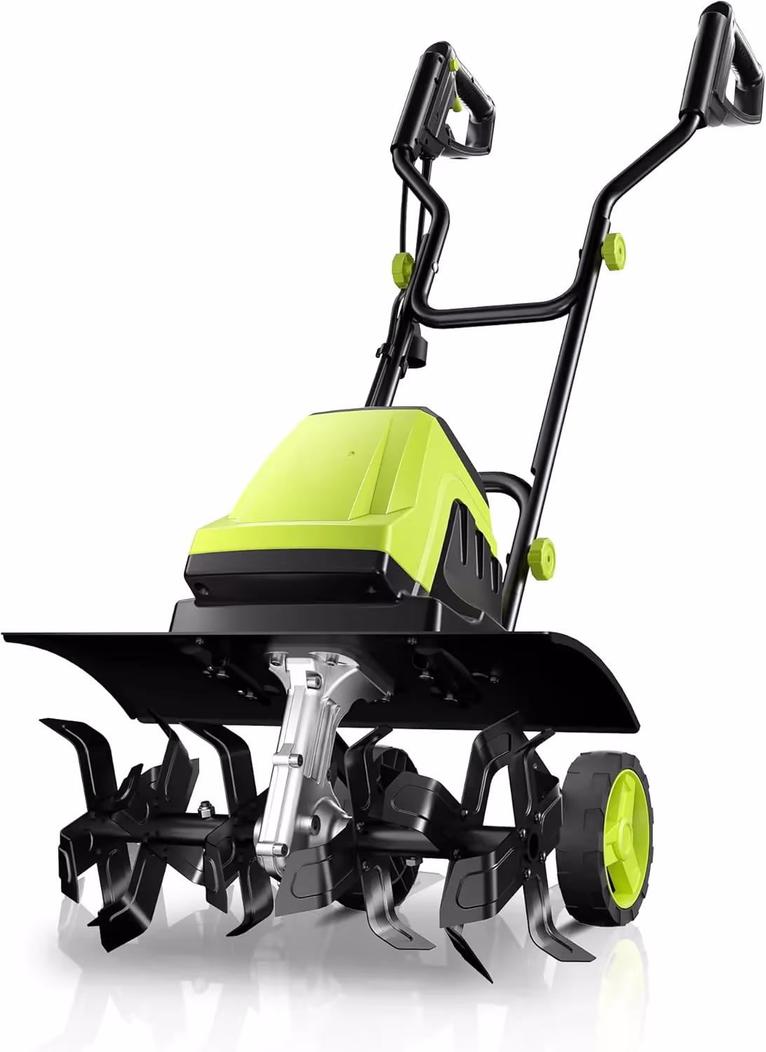 Electric Tiller, 15-Amp 18-Inch Width 9-Inch Depth Corded Tiller Cultivator 24 Durable Steel Tines Gardening Tiller with Adjustable Wheels Foldable Handle for Easy Soil Cultivation