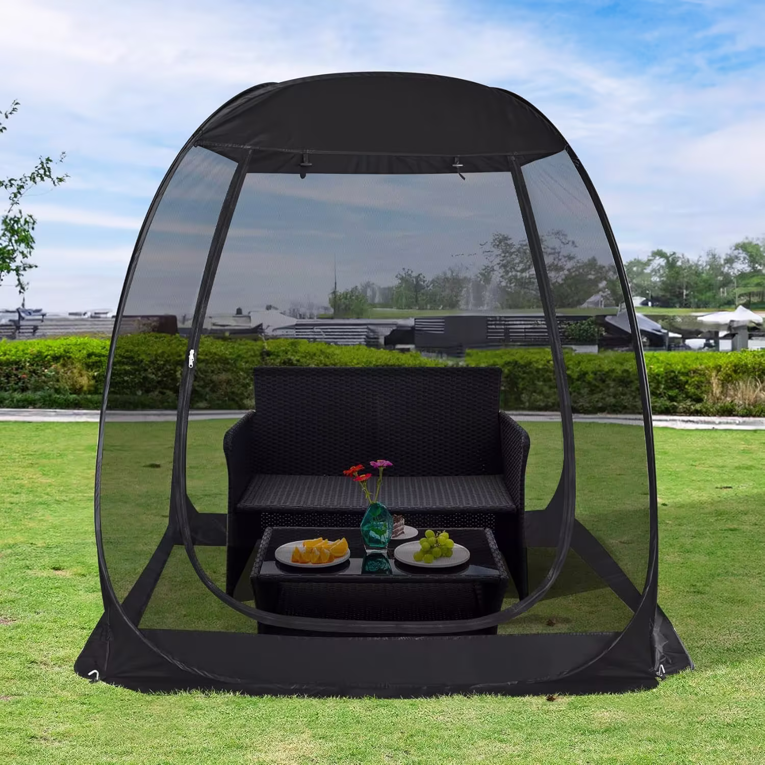 Alvantor Pop Up Screen House Gazebo with Mosquito Netting, Instant UV Resistant Sun Shelter for Patio & Backyard, Portable Canopy Tent for 2-10 Person