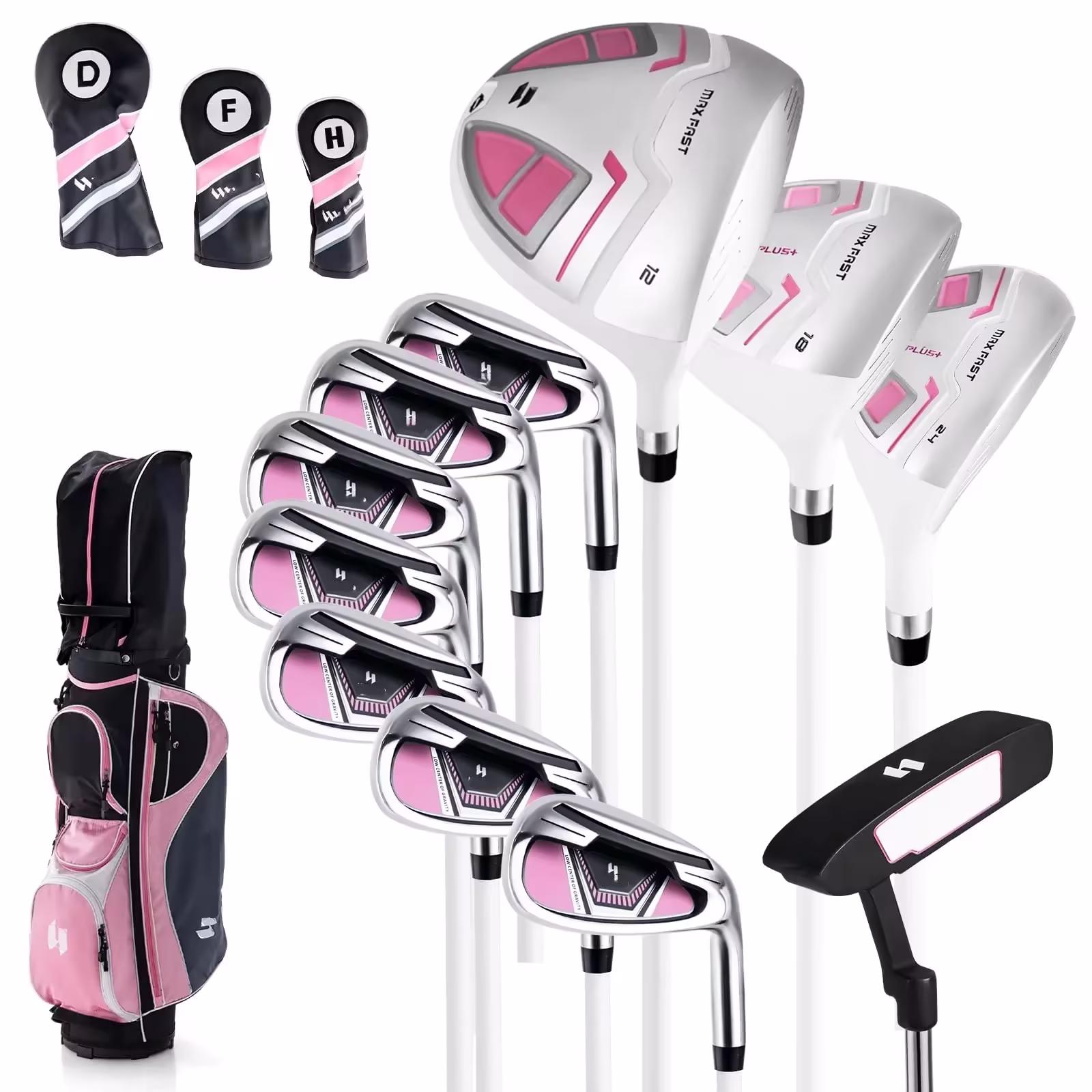 2025 Complete Golf Club Set for Women, 11 PCS Right Handed Golf Clubs with 460CC