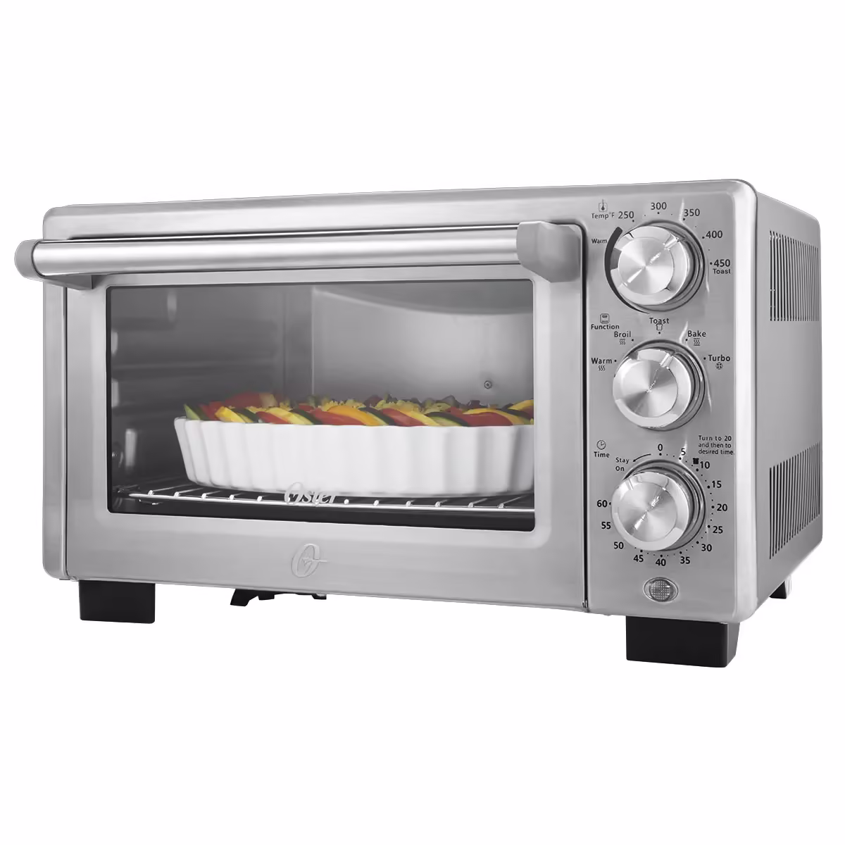 Oster Countertop Convection Toaster Oven, Stainless Steel, Fast Cooking, Adjustable Racks, Family-Size Capacity