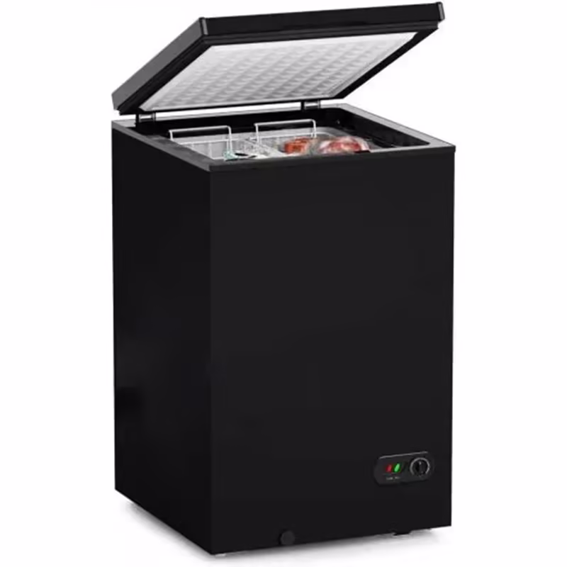Chest Freezer – 3.5 Cu Ft with 2 Removable Baskets – Reach In Freezer Chest – Quiet Compact Freezer – 7 Temperature Settings – Black