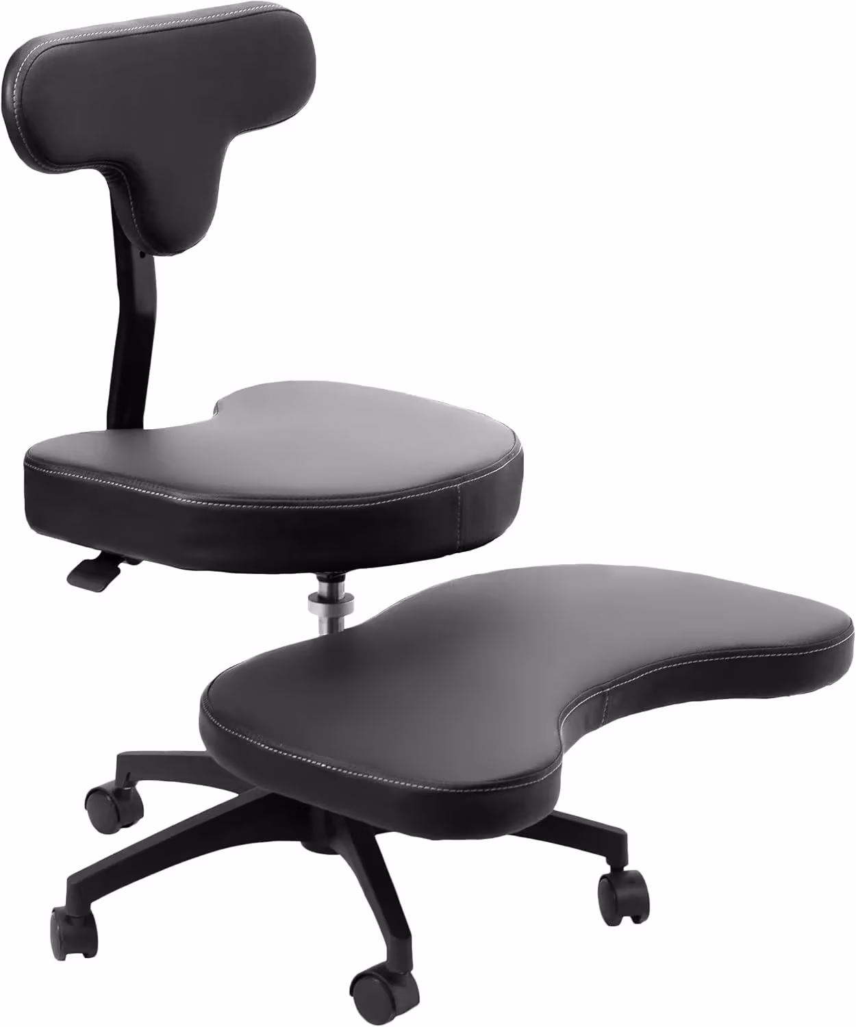 VIVO Cross-Legged Office Chair – Adjustable Height Floor Chair with Back Support for Yoga, Meditation, and ADHD (Black, CHAIR-CL02B-R)