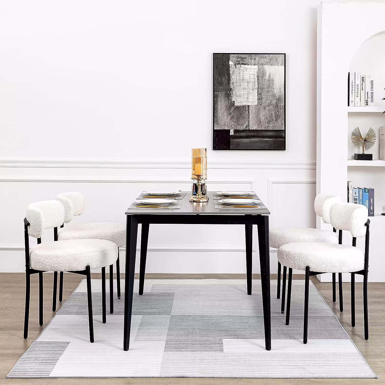 DYHOME White Dining Chairs Set of 4, Mid-Century Modern Dining Chairs, Kitchen Dining Room Chairs