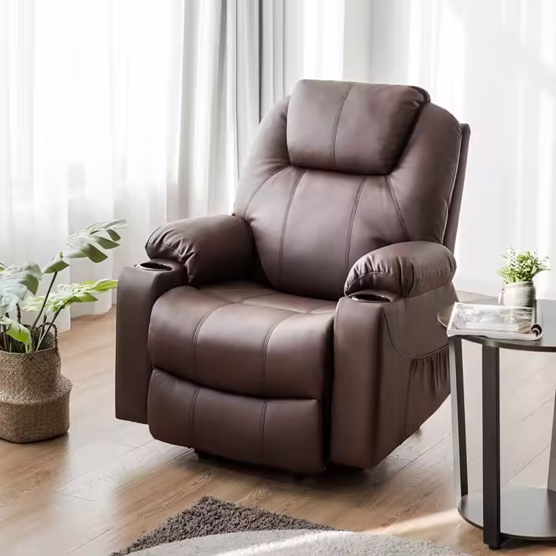 Electric Power Lift Recliner Leather Massage Reclining Sofa Elderly Lift Chair With Lumbar Heating Amp 8 Vibrating Nodes Cup Holder Usb Port - Comfortable And Ergonomic Design