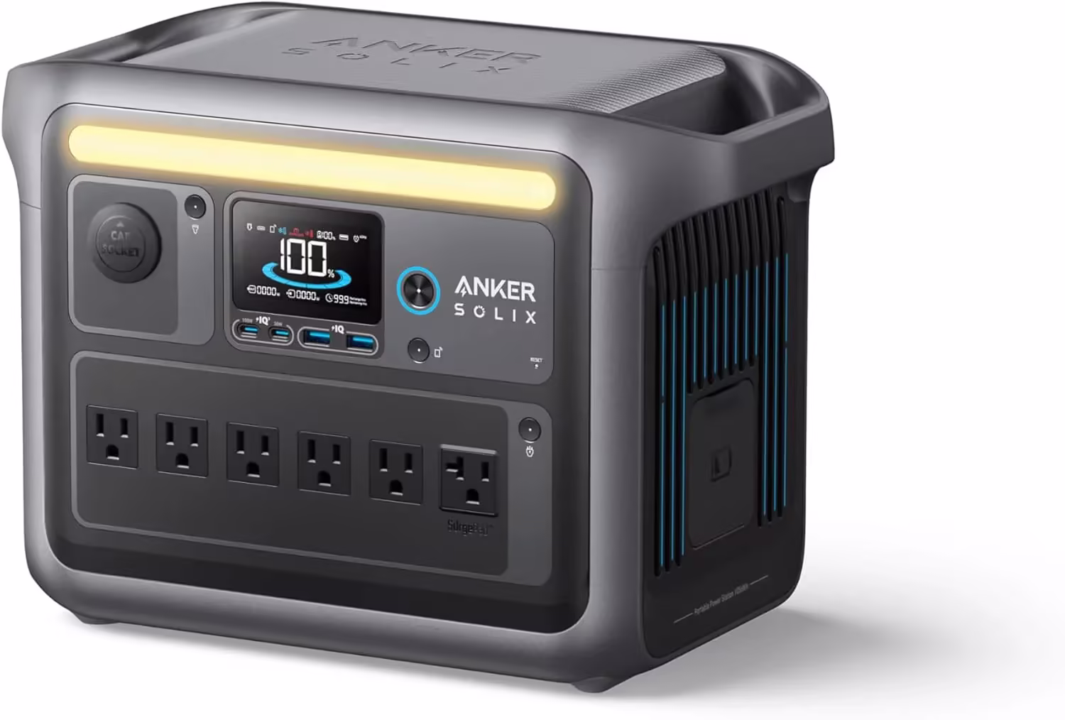 Anker SOLIX C1000 Portable Power Station with 200W Solar Panel, 1800W Solar Generator, 1056wh LFP (LiFePO4) Battery, 6 AC Outlets, Up to 2400W for Home, Power Outages, and Outdoor Camping