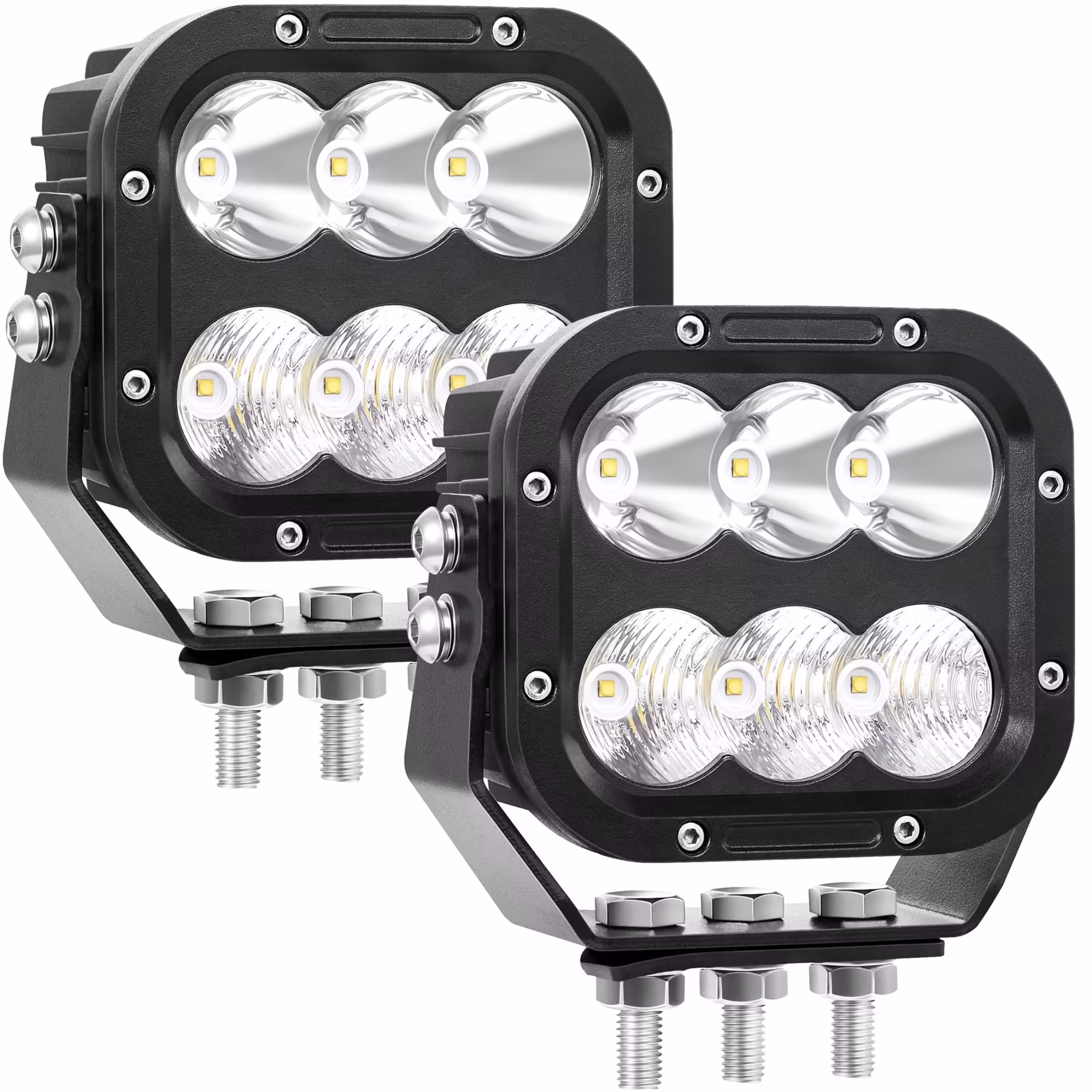 LED Off-road light, IP68 LED Off-road driving 5-inch LED tractor Working Light 120W 10000lm Assisted driving fog light Combination beam Heavy-duty car Boat ATV RV Pickup 12V 24V, a pair