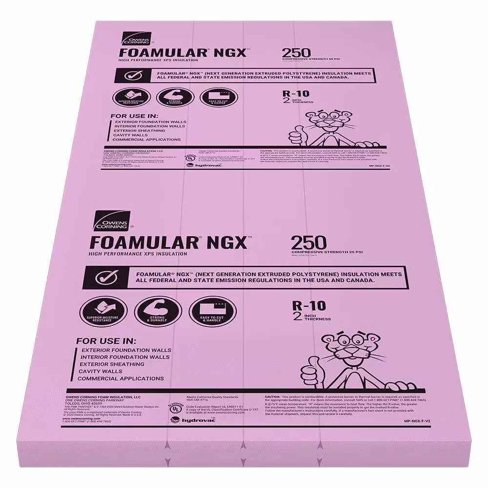 Owens Corning R- 10. 2-in x 4-ft x 8-ft Foamular Unfaced Foam Board Insulation(10)