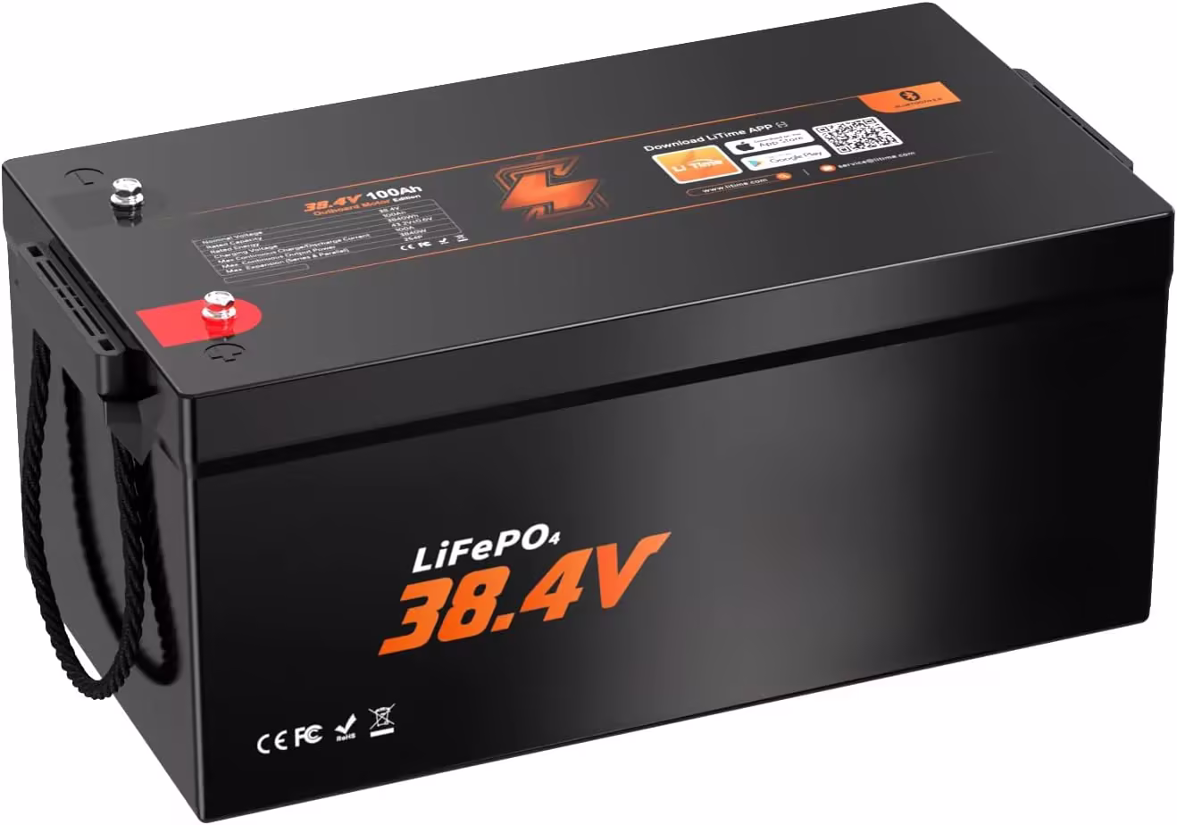 36V 100Ah OBM Bluetooth Low-Temp Protection LiFePO4 Battery, Built-in 100A BMS, Deep Cycle Lithium Iron Phosphate Battery Perfect for Trolling Motors, Yachts, Marine, Boats, RV, Home