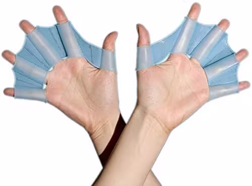 Swim Fins for Lap Swimming Silicone Gloves 1 Pair Swimming Equipment Unisex Shark Fin Swimming Fins(Size:Large,Color:Blue)