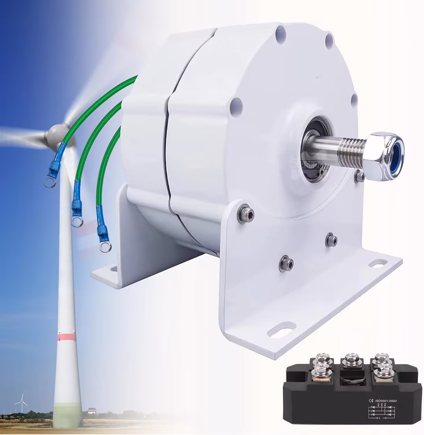 12000W Low RPM Permanent Magnet Generator 12V 24V 48V 120V 220V, Free Energy Gearless Permanent Magnet Generator Motor DIY for Wind Turbine Water Turbine,12V