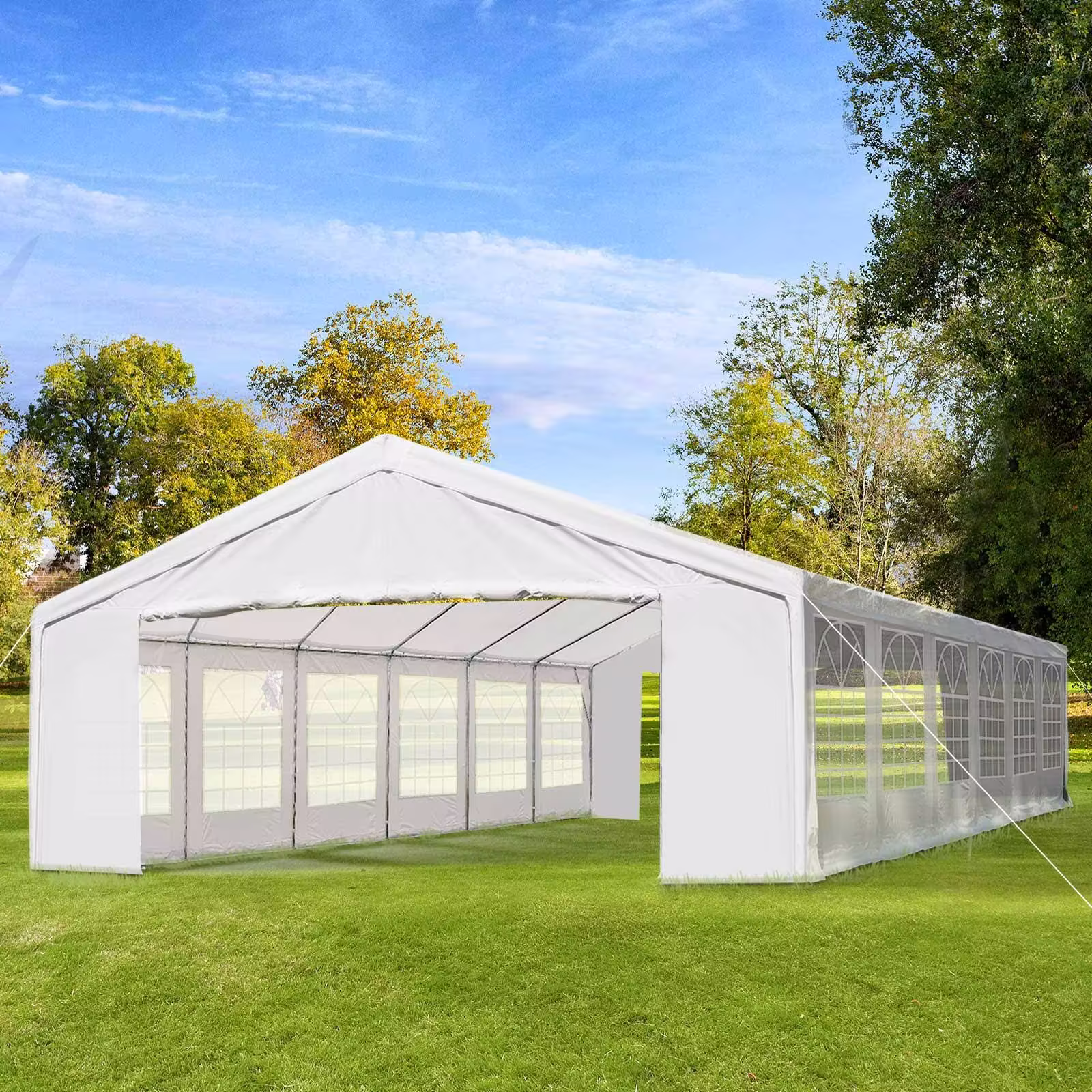 Outsunny 40'x20′ Heavy Duty Party Tent with Removable Sidewalls & Windows, White