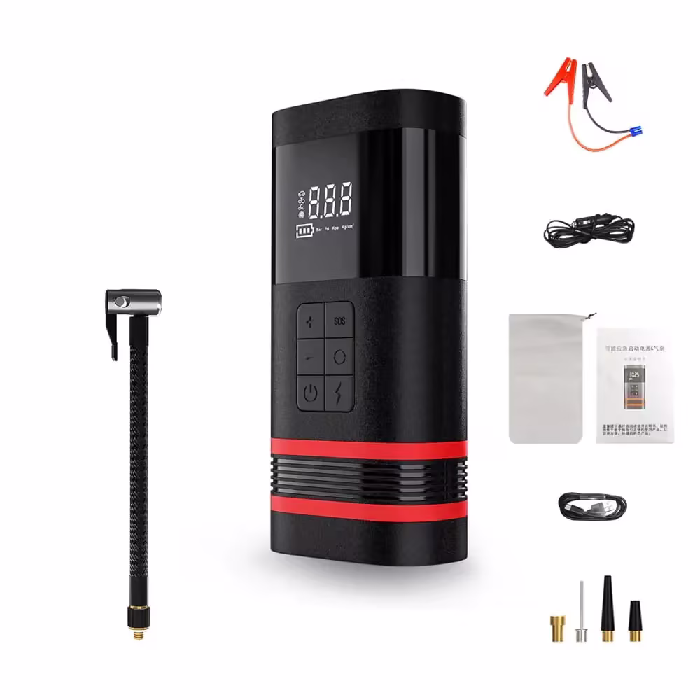 4 in 1 Car Jump Starter with 150PSI Air Compressor 1000A Battery (Up to 5.0L Gases Engines) 7500mAh Power Bank with