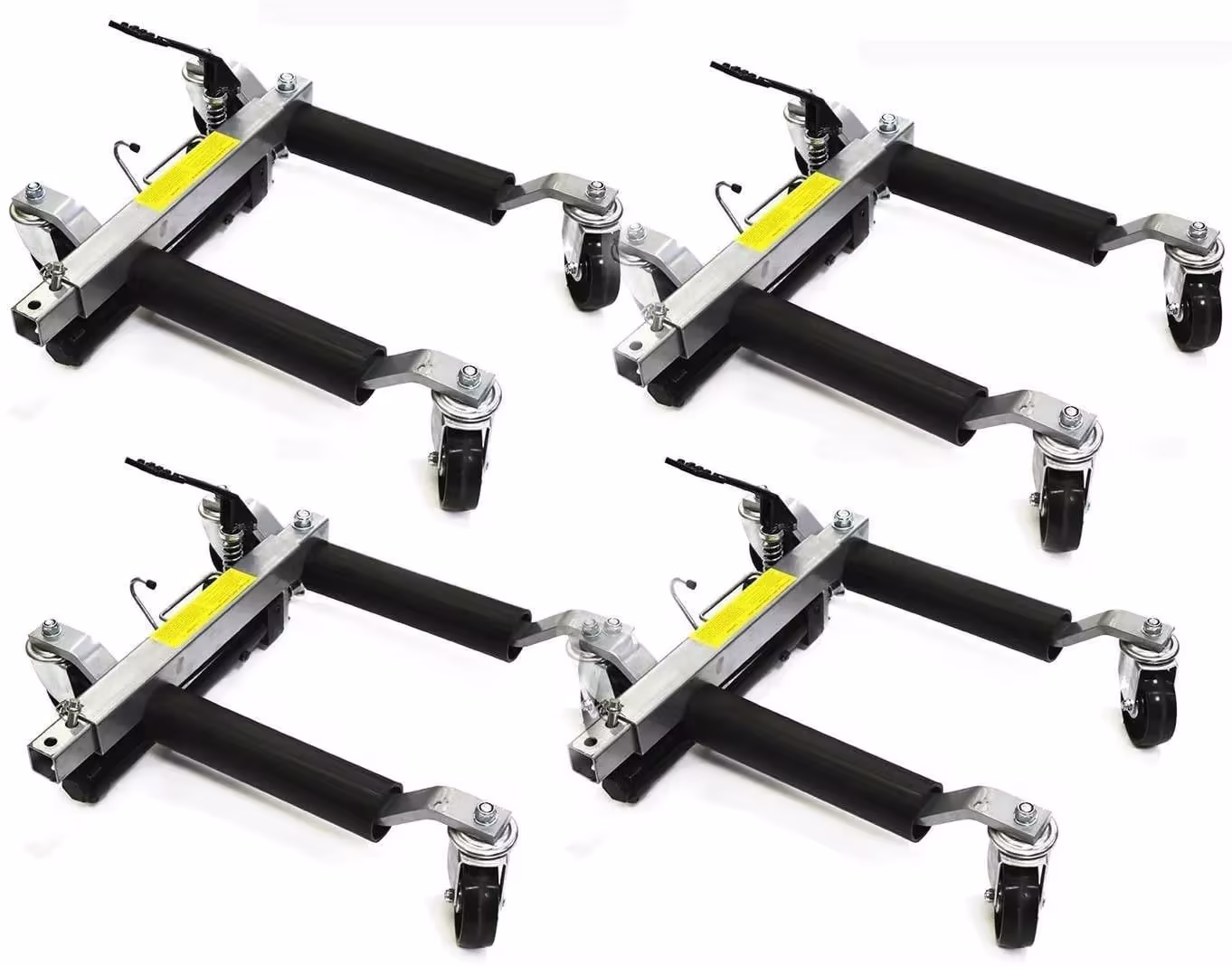 2025 Stark Set of (4) Wheel Dolly Car Skates Vehicle Positioning Hydraulic Tire Jack Truck Rv Trailer Pick Up Dolly Ratcheting Foot Pedal, 1500LBS