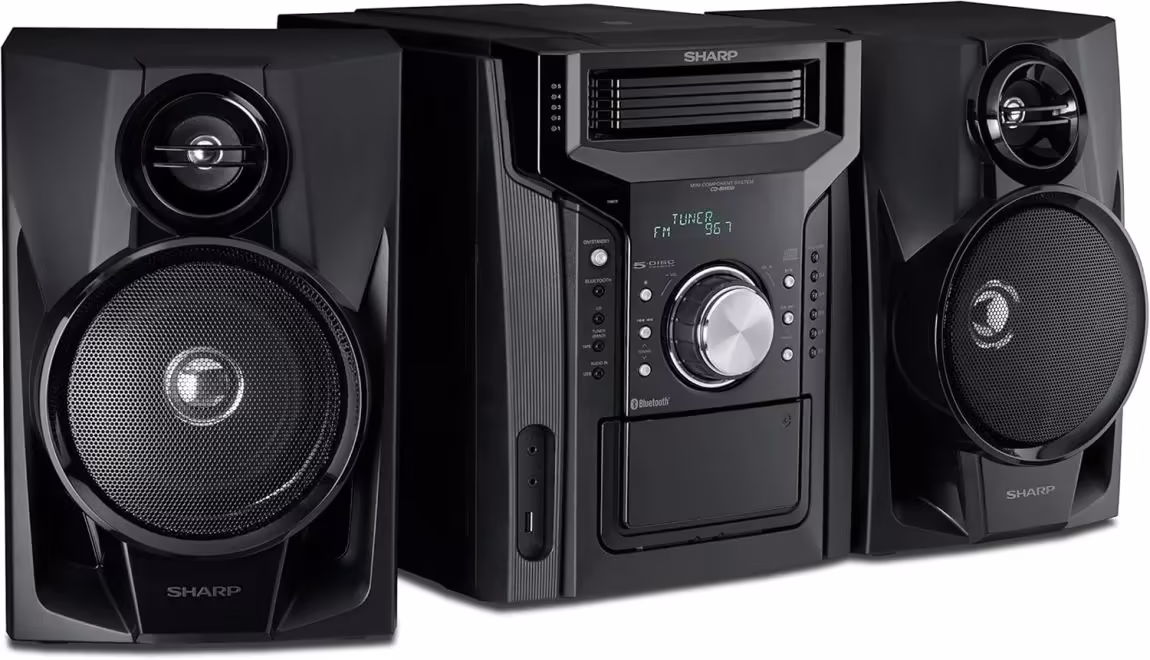 CD-BH950 240W 5-way mini bookshelf speaker system with cassette deck and Bluetooth