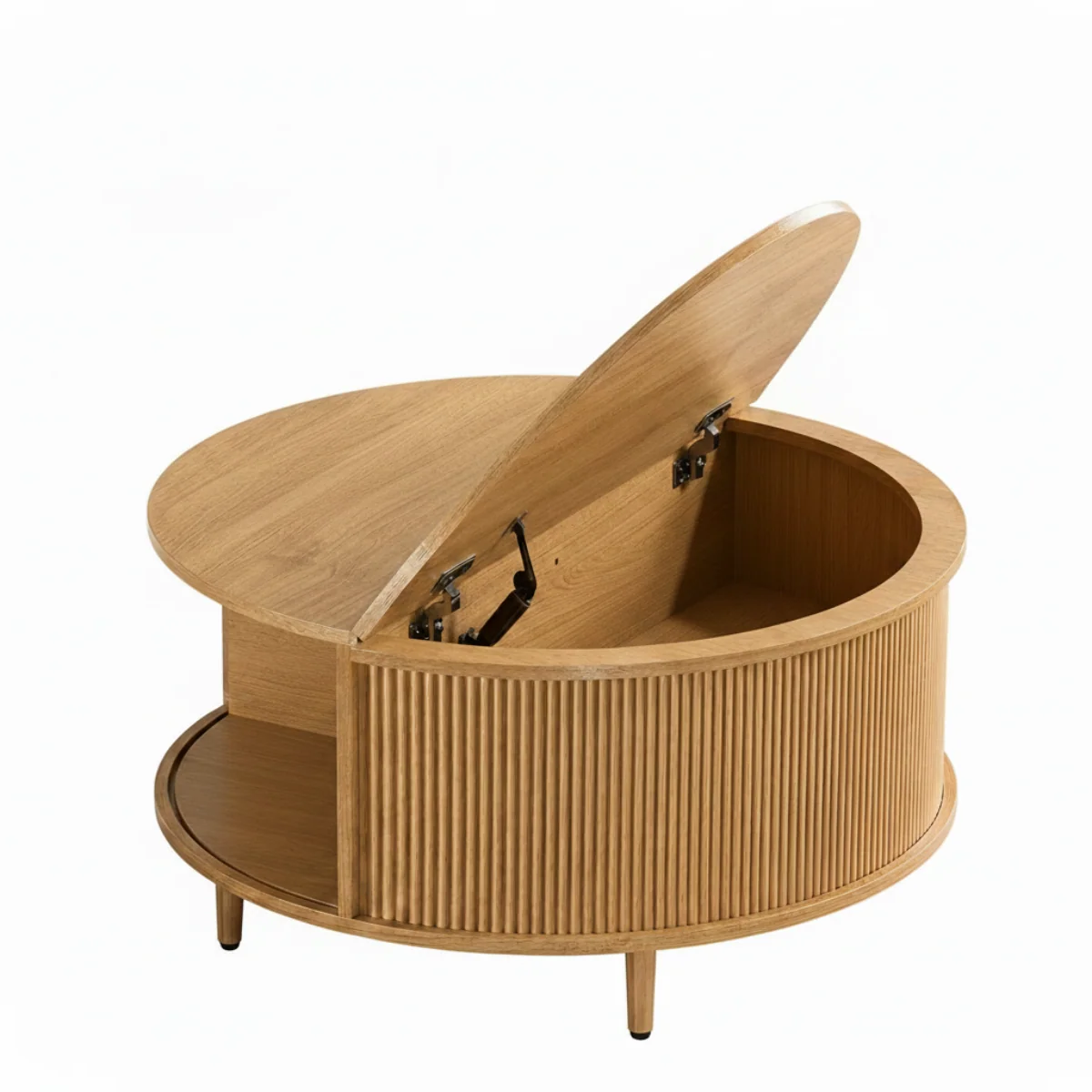 31.5 Inch Round Lift Top Coffee Table Storage Design