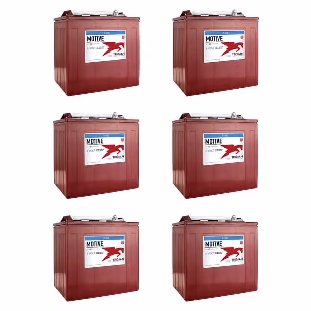 6 - Volt Golf Cart Batteries - Trojan Battery 6V/225ah T - 105 (6 - Pack, 36V)