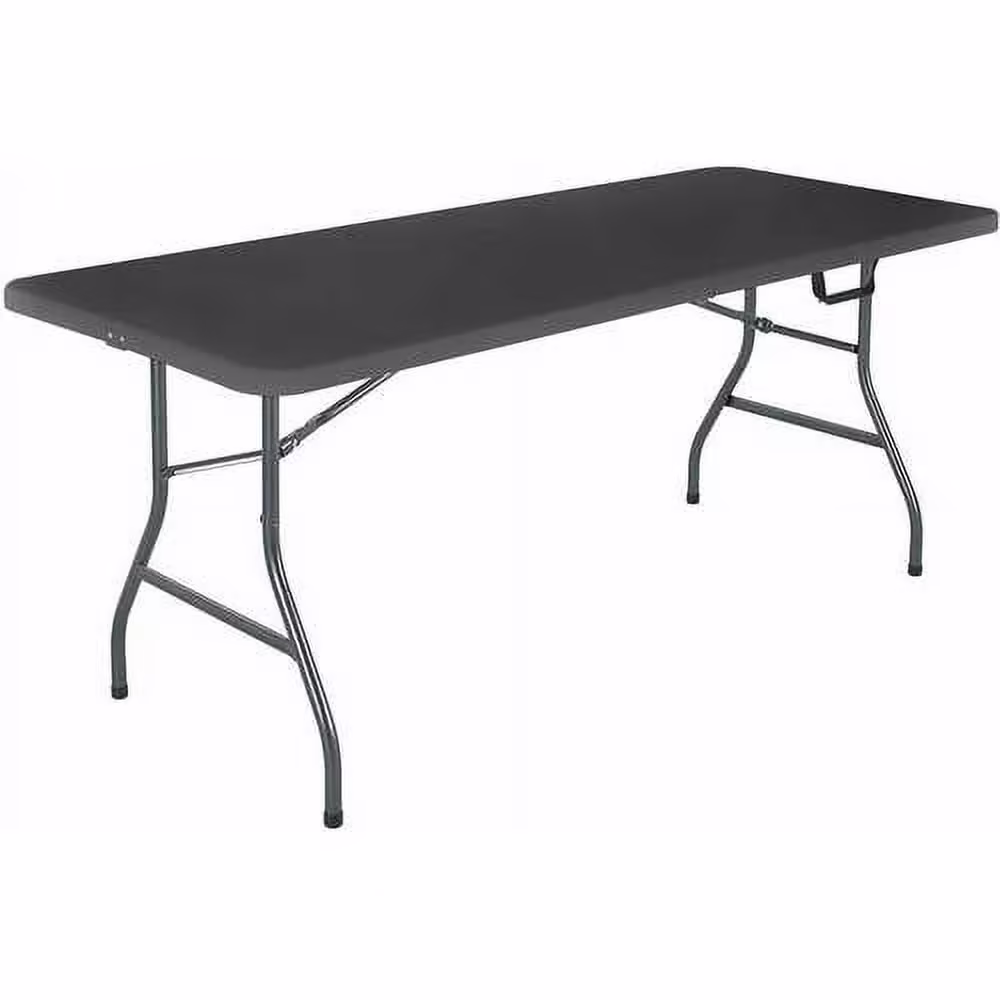 Cosco 6 Foot Centerfold Folding Table, Black