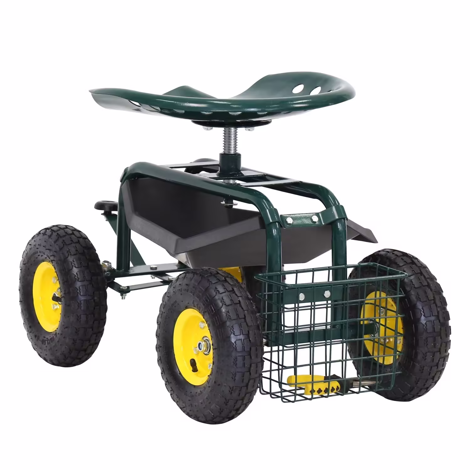 Kinbor Garden Cart Rolling Work Seat with Tool Tray Heavy Duty Gardening Planting New