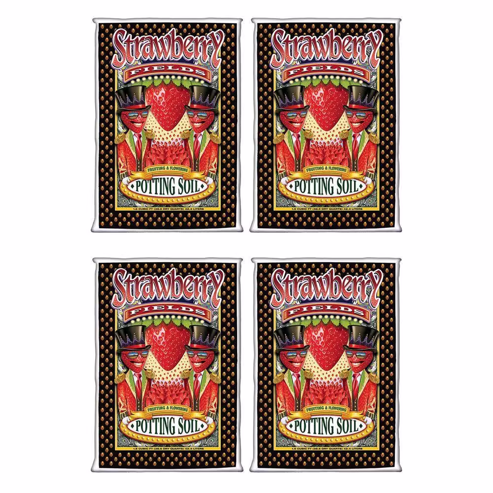 FoxFarm Strawberry Fields Flowering Garden Potting Soil, 1.5 Cubic Feet (4 Pack)