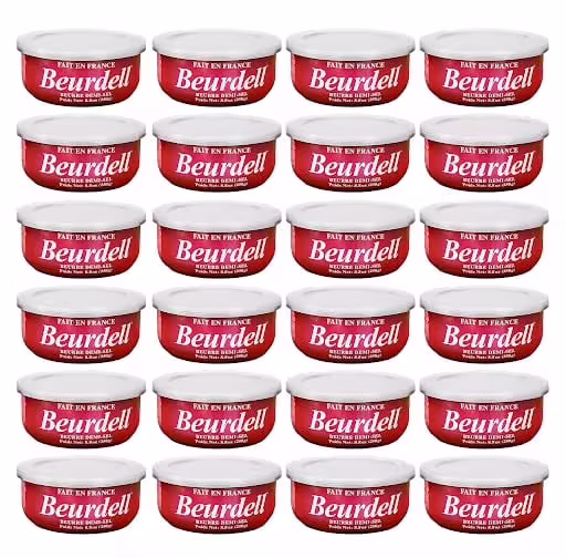 Beurdell Canned French Butter - 100% Natural Salted Pasteurized Real Butter Long Shelf Life Emergency Survival Food