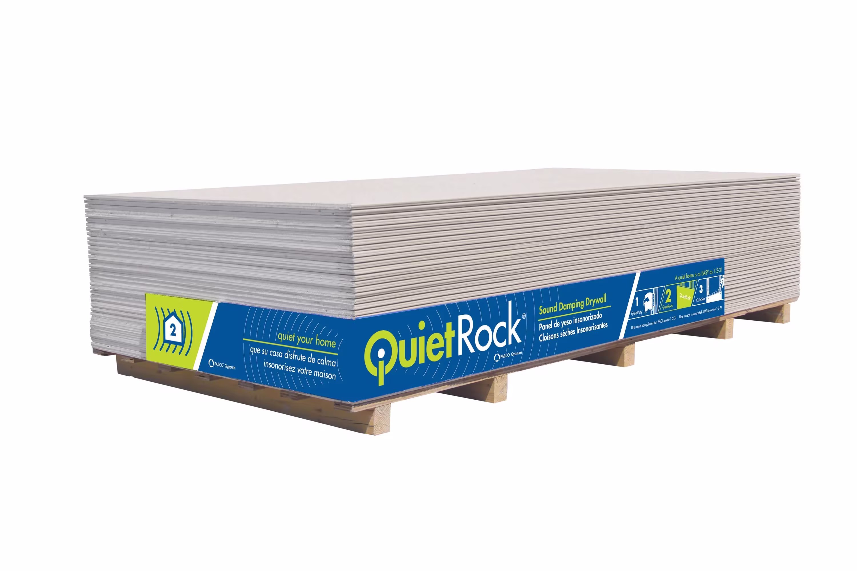 QuietRock 1/2-in x 4-ft x 8-ft Regular Drywall Panel | 500