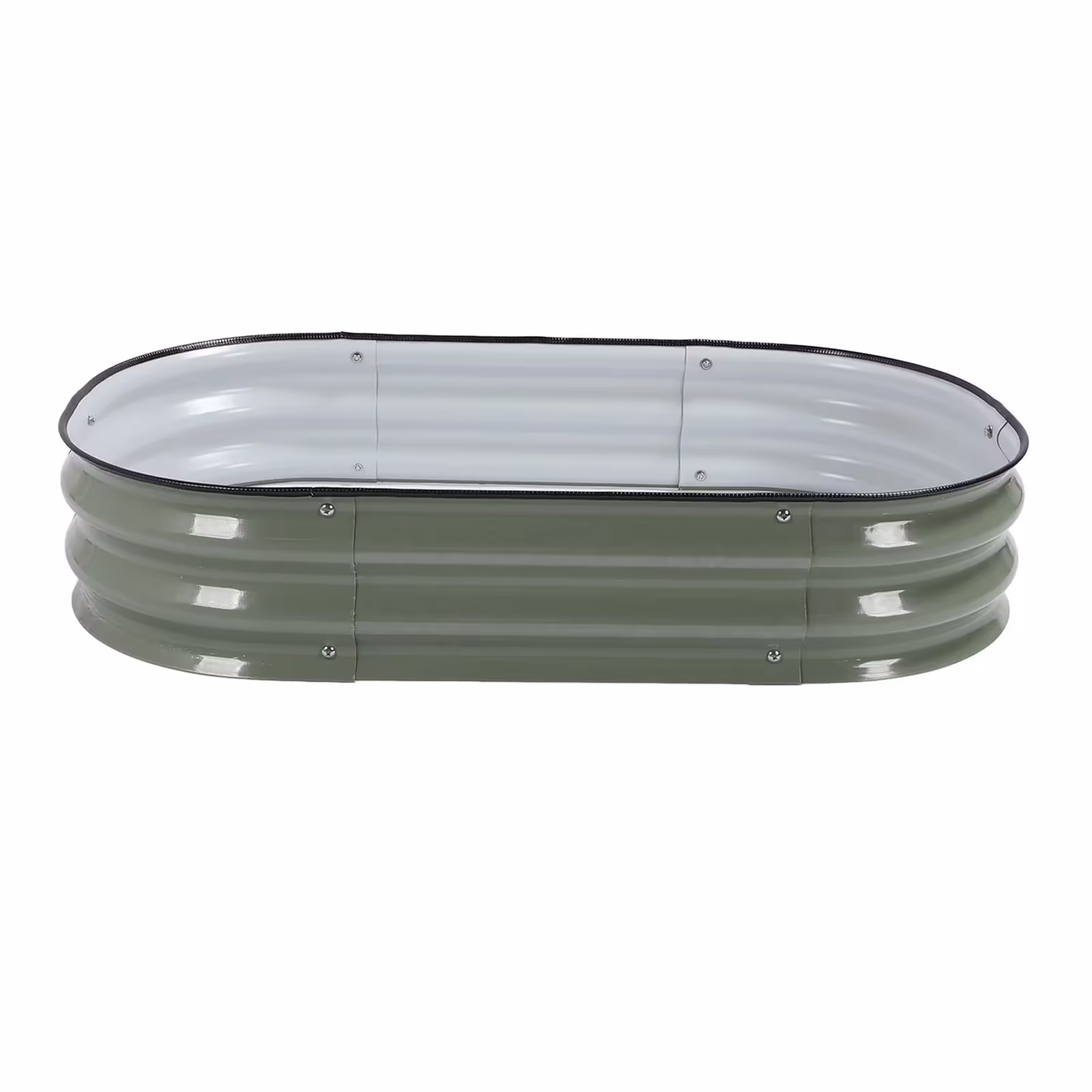 Oval Stainless Steel Raised Garden Bed Kit for Outdoor Vegetable and Flower Planting