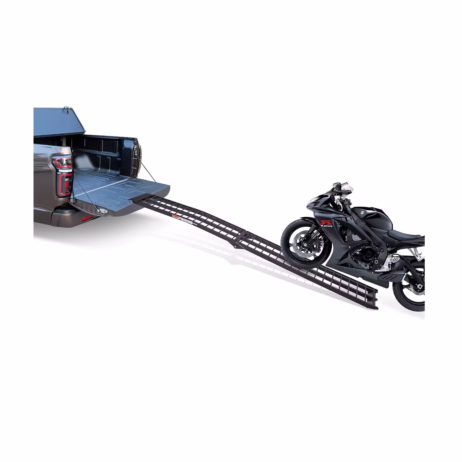 FACHNUO 10 Ft Folding Aluminum Loading Ramp, 600 lb Capacity, 120x12 Inches, for Trucks, Motorcycles and ATVs, 1 Pc