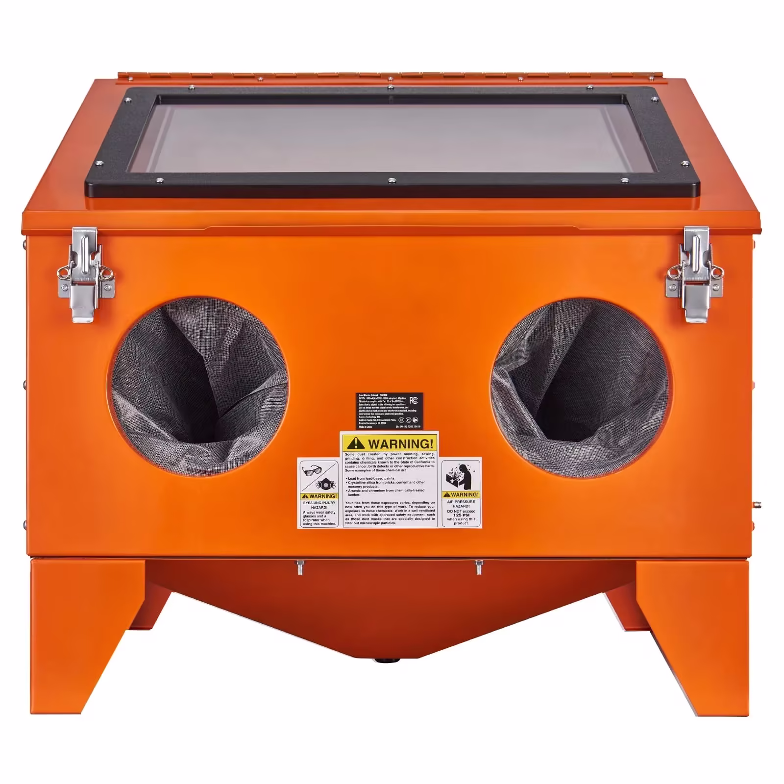 KFFKFF 40-Gallon Benchtop Steel Sandblasting Cabinet, 40-120 PSI, Blasting Gun and 4 Ceramic Nozzles