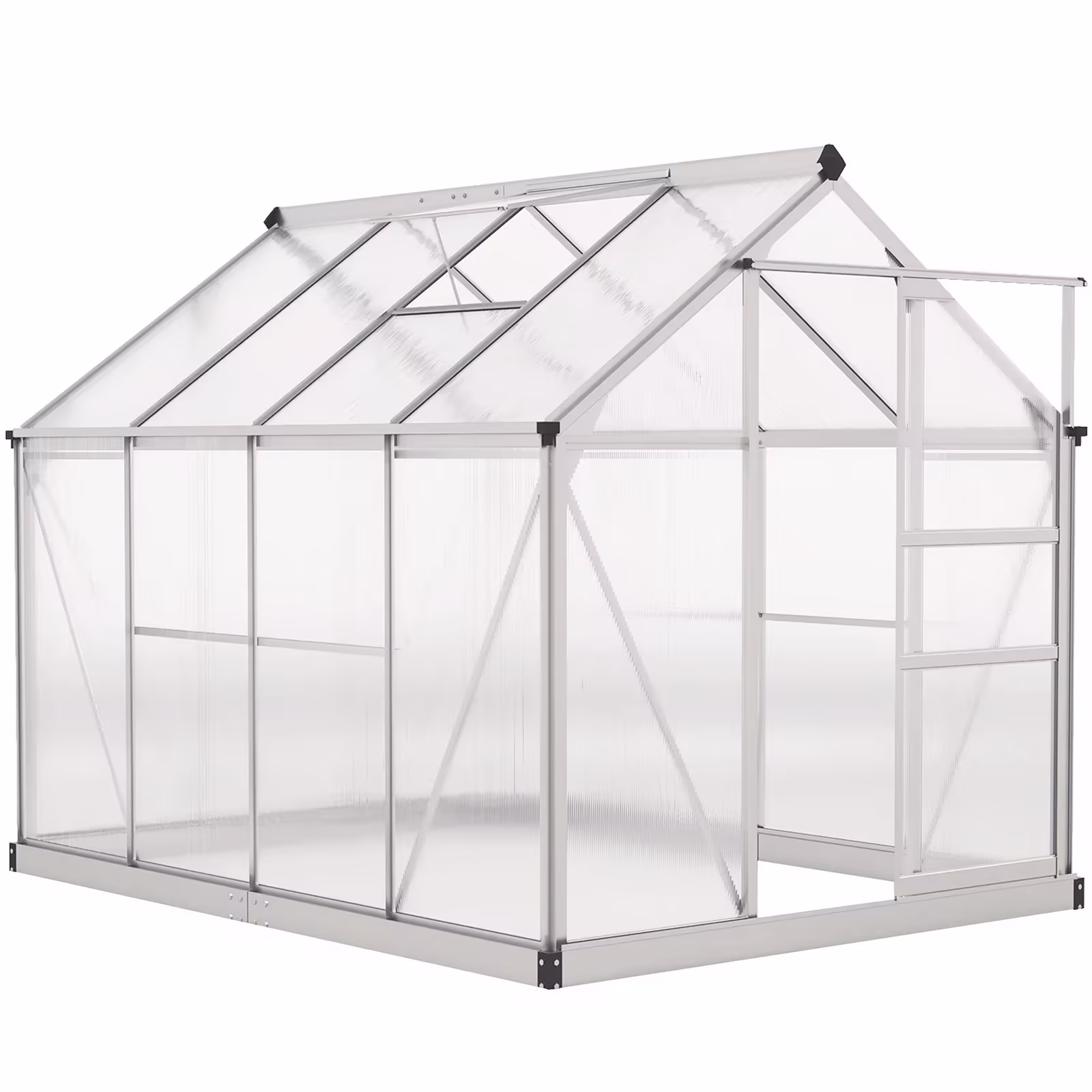 Outsunny Greenhouse, Walk-In Hot House, Clear PC Board with Sliding Door