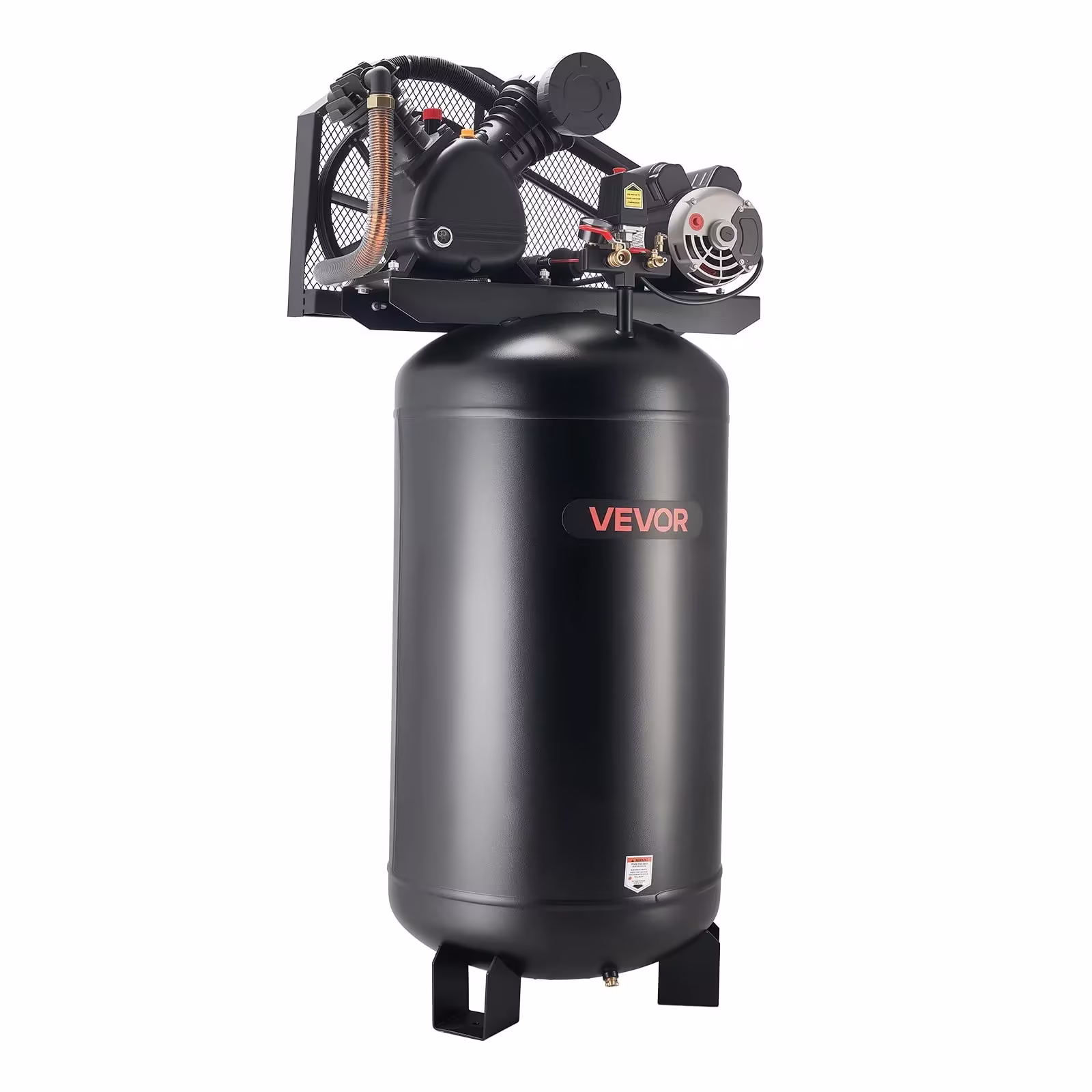 VEVOR 80-Gallon Air Compressor, 5 HP, 10 SCFM at 90 PSI, 175 PSI Max, Oil-Lubricated, 230V 60Hz, No Plug