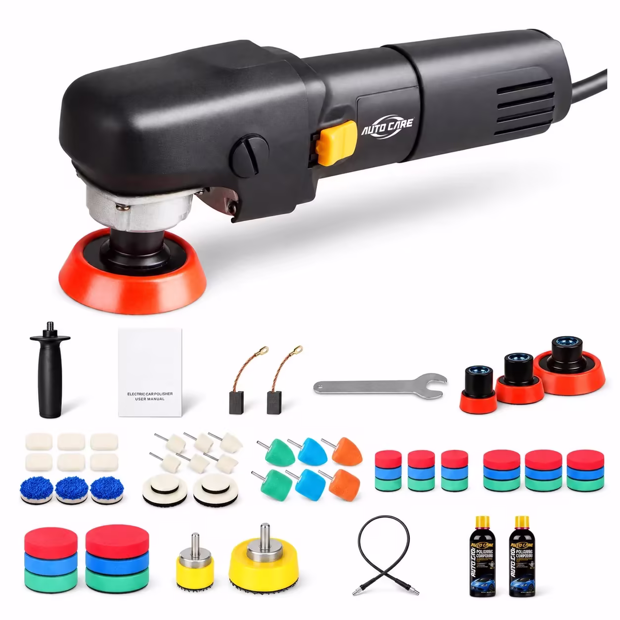 1~5Inch Electric Car Polisher Rotatory Car Polishing Machine 6 Variable Speed 2500rpm Auto Mini Polisher Detail Polish Buffer ,Easy to Use