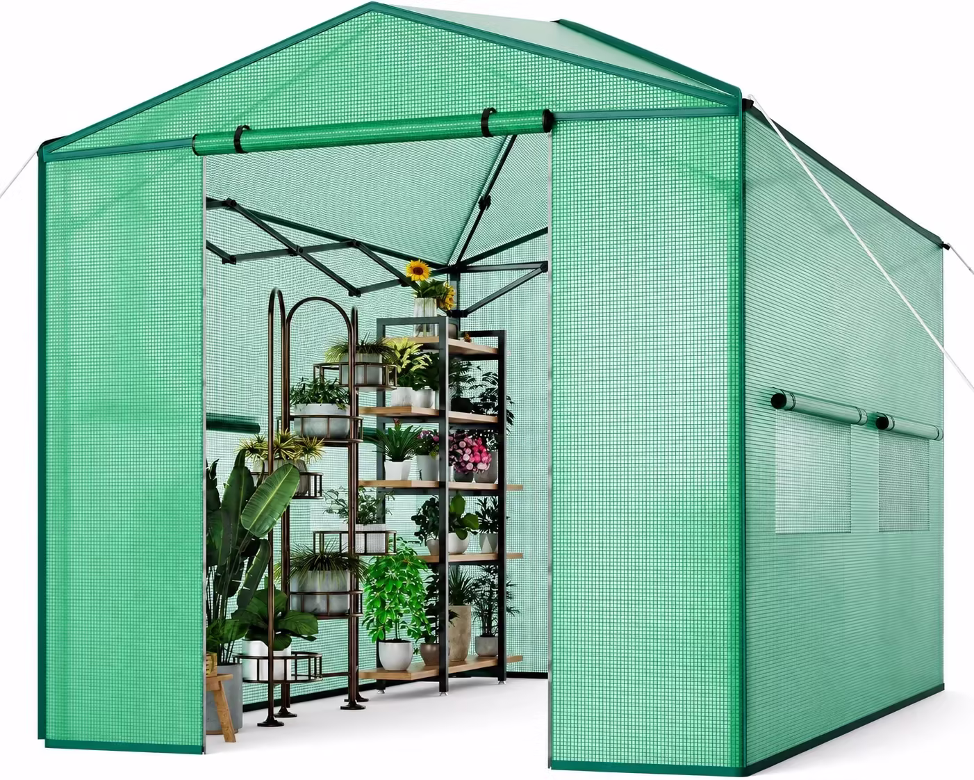 Garvee Outdoor pop up Walk-in Greenhouse 8’x 12’, for Garden Patio Backyard, Green